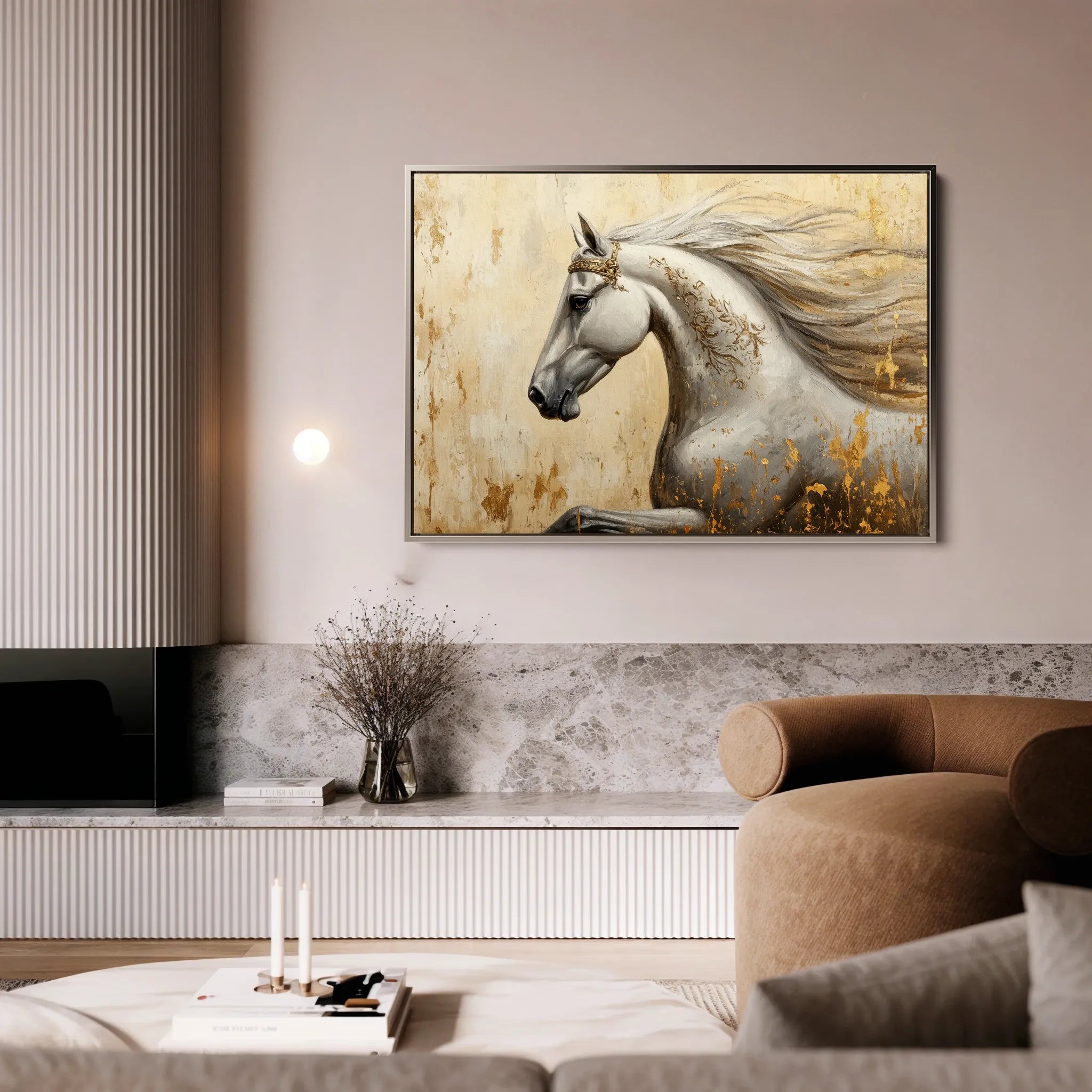 Horses 118 Canvas Art 60 x 40 cm / Black