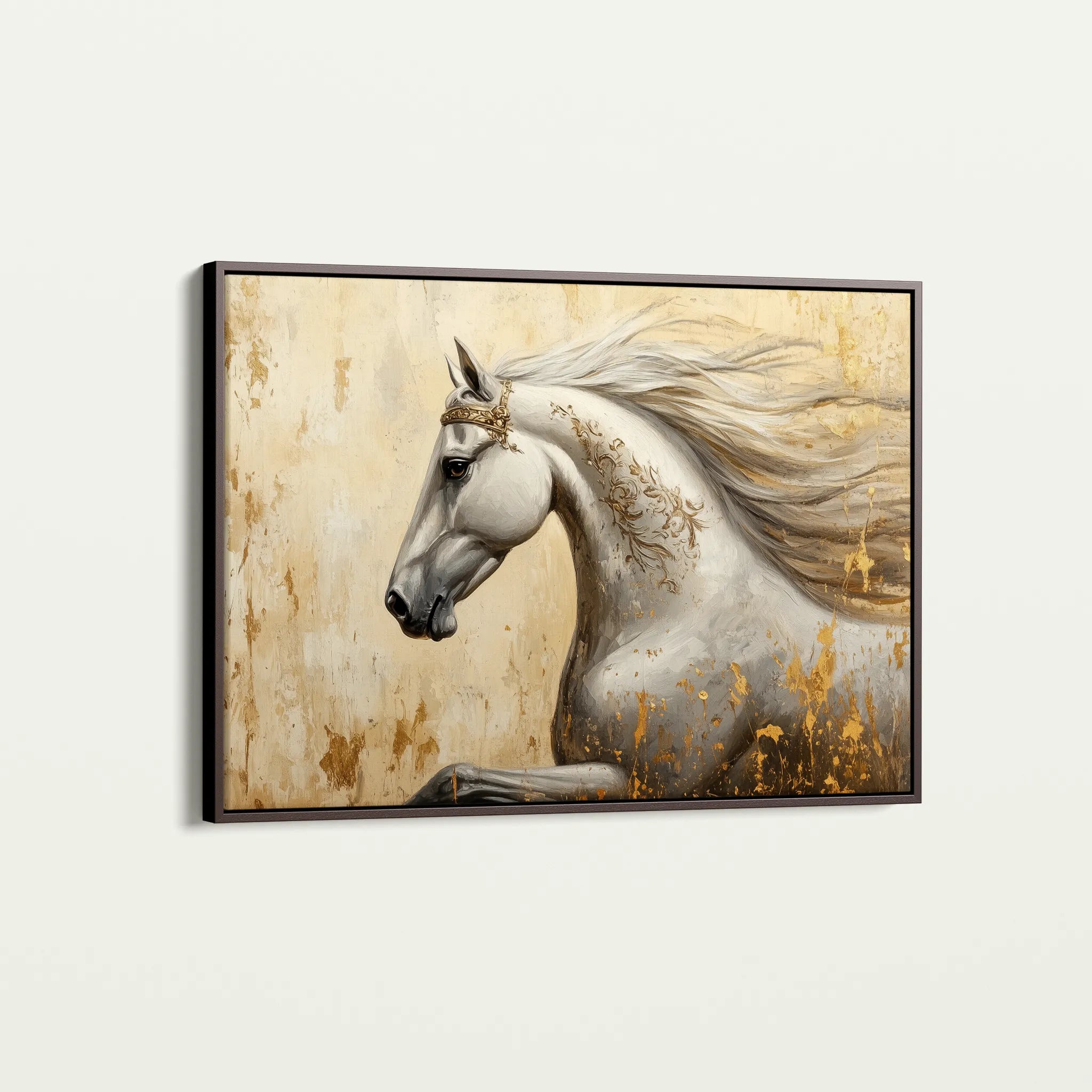 Horses 118 Canvas Art 60 x 40 cm / Black