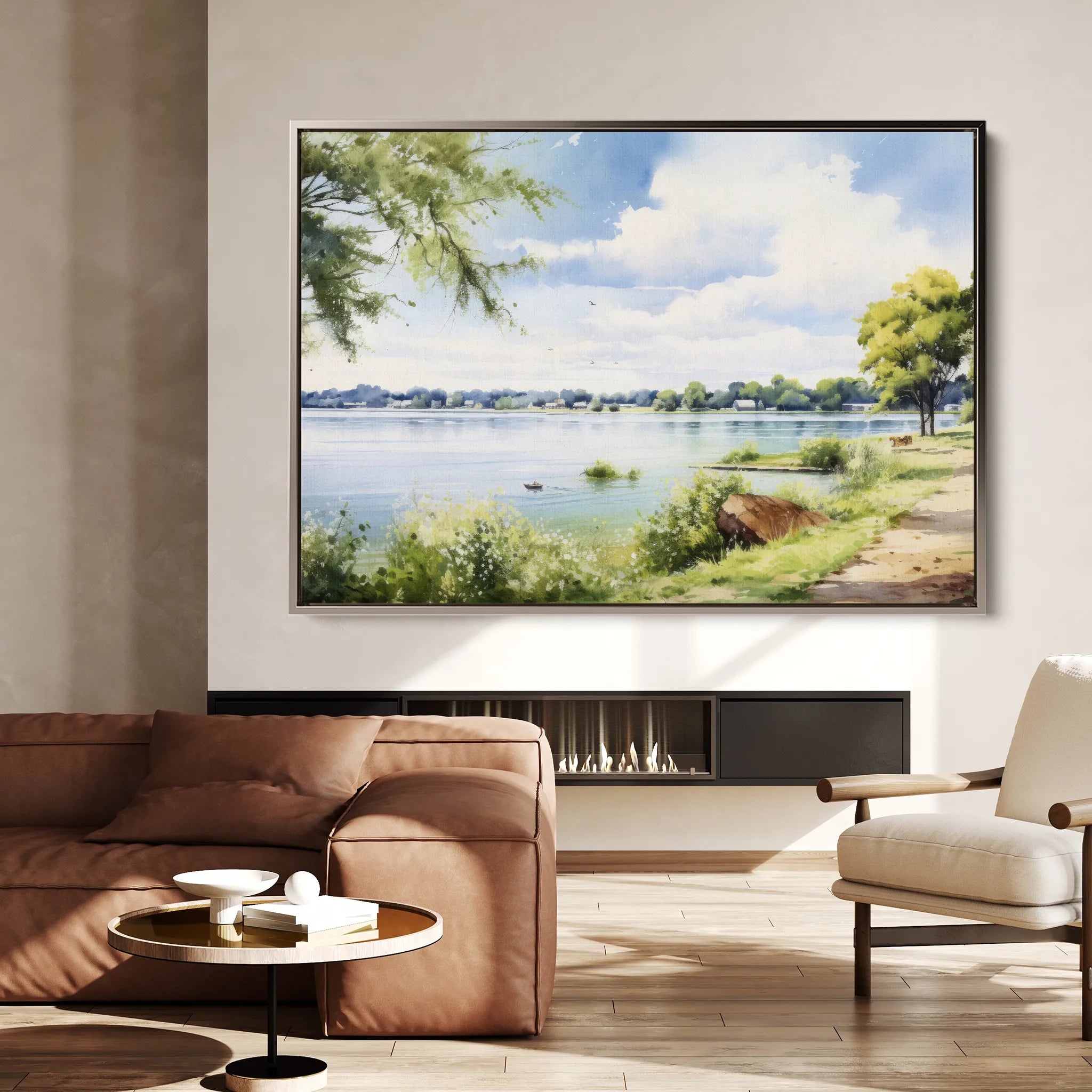 Landscape 118 Canvas Art 60 x 40 cm / Black