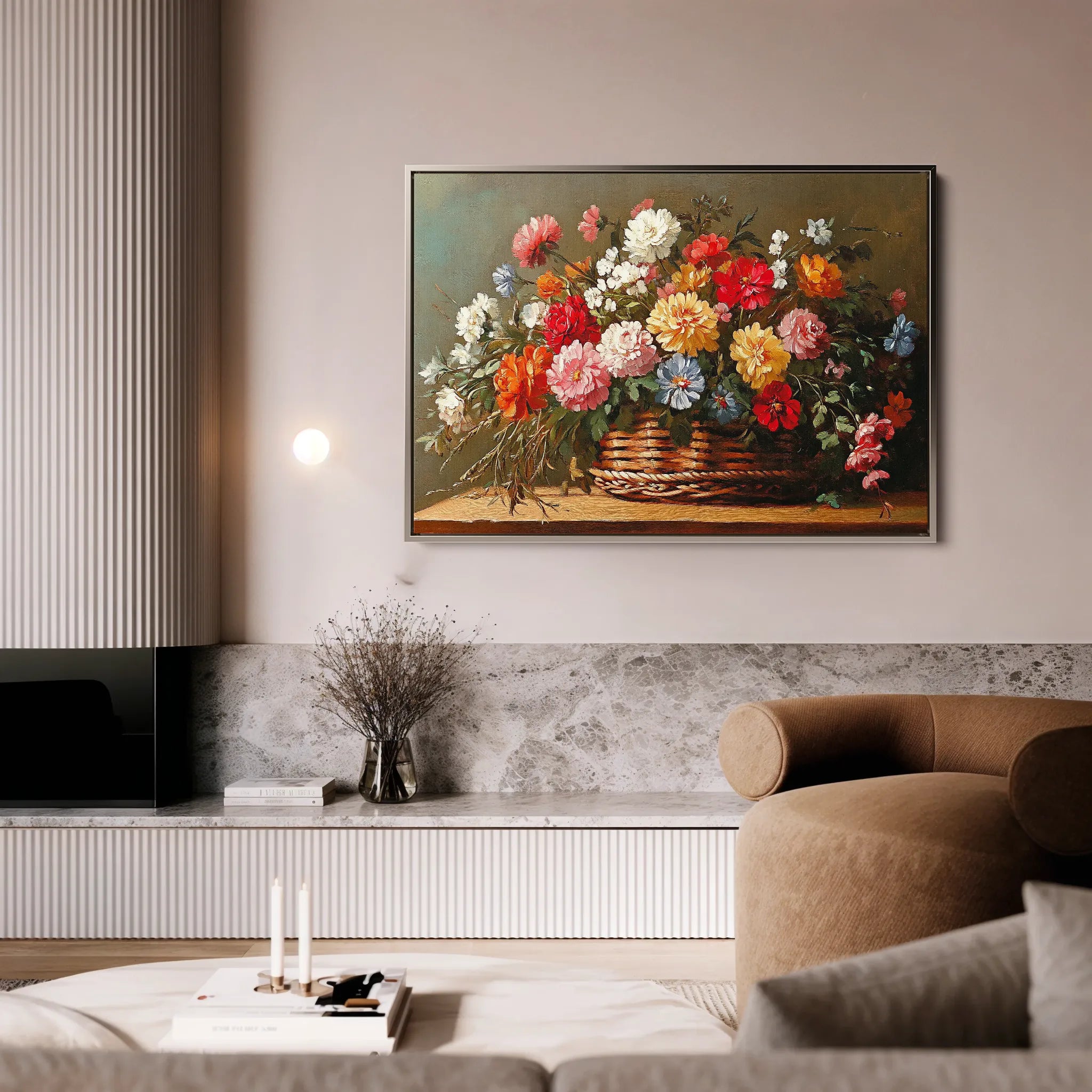 Floral 1182 Canvas Art 60 x 40 cm / Black