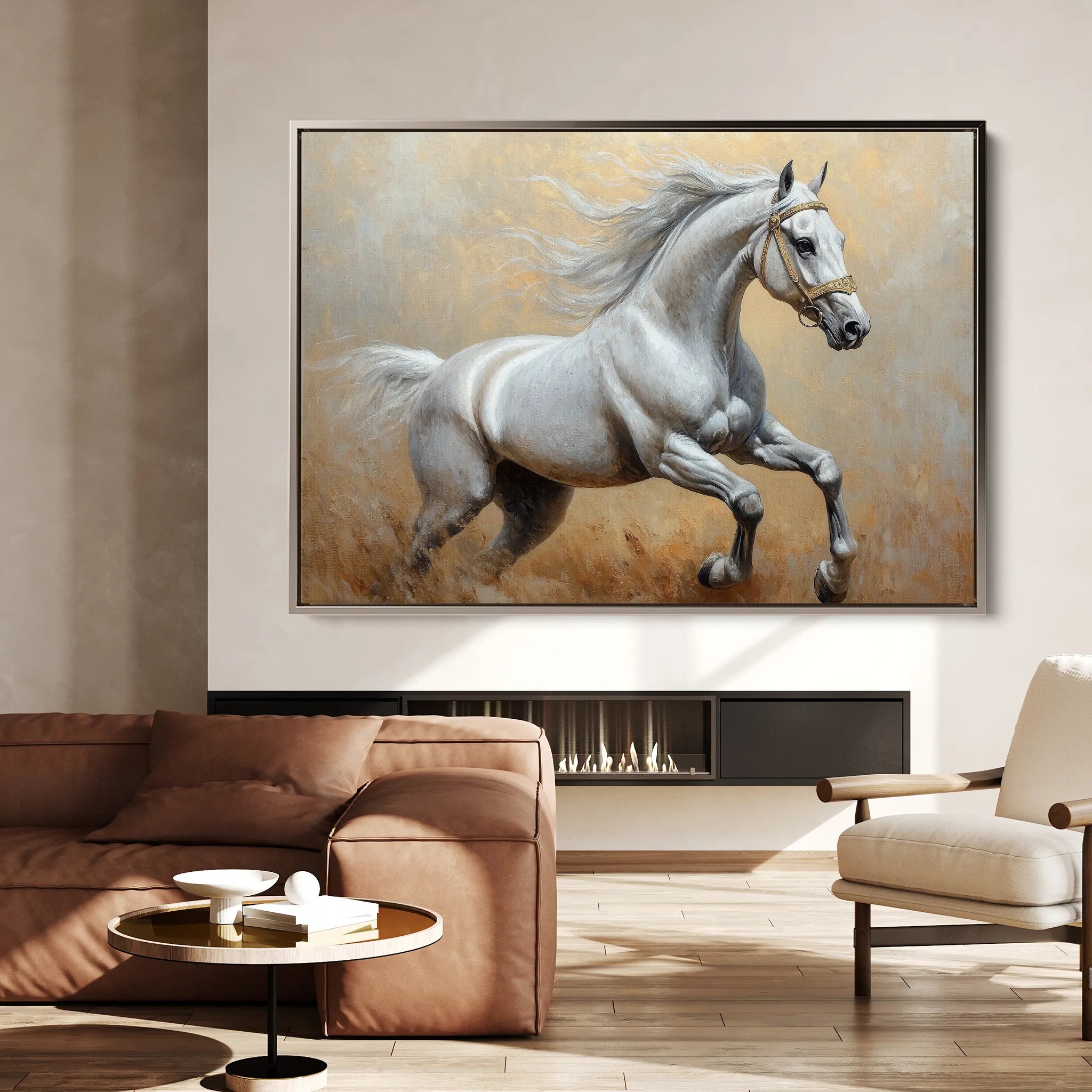 Horses 119 Canvas Art 60 x 40 cm / Black