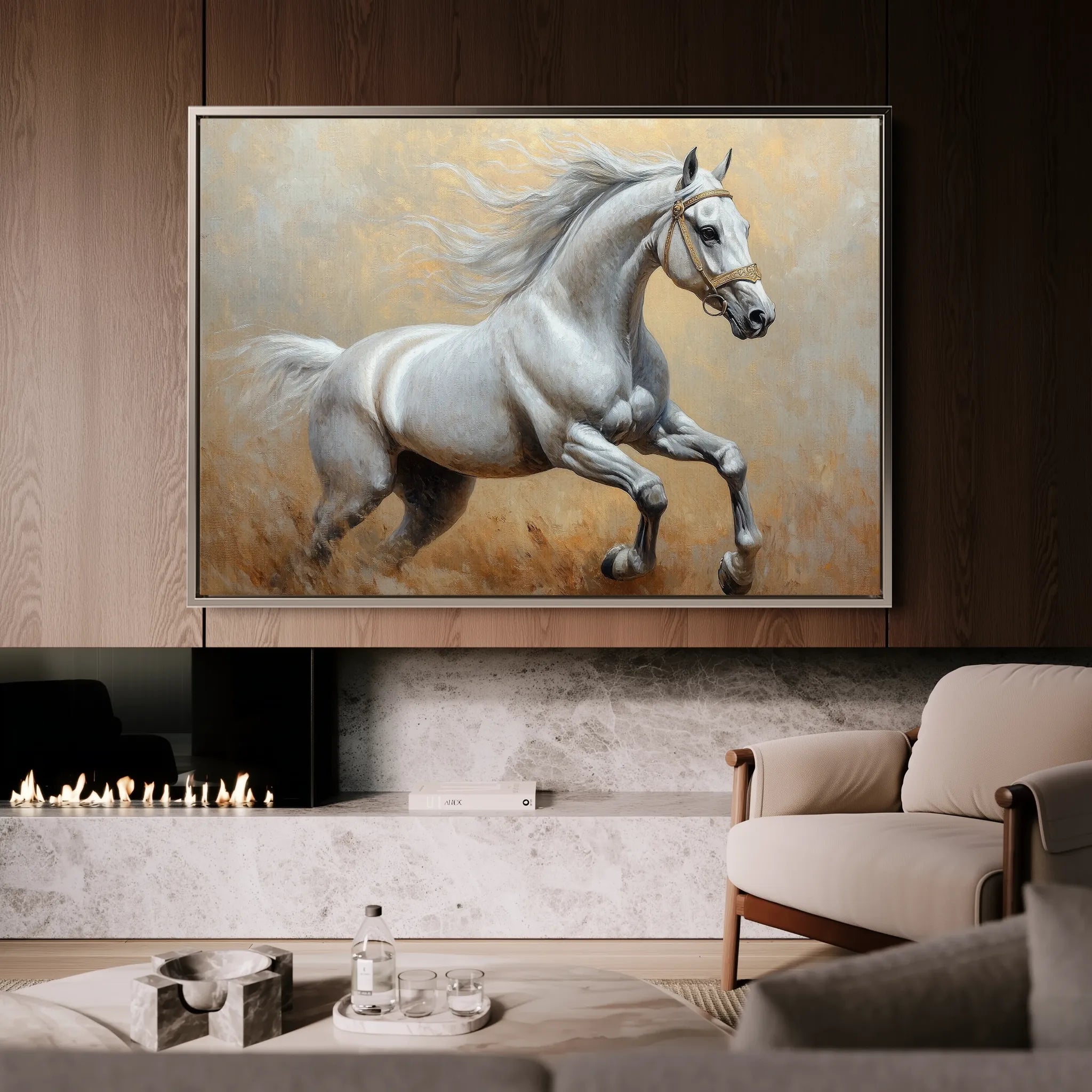 Horses 119 Canvas Art 60 x 40 cm / Black