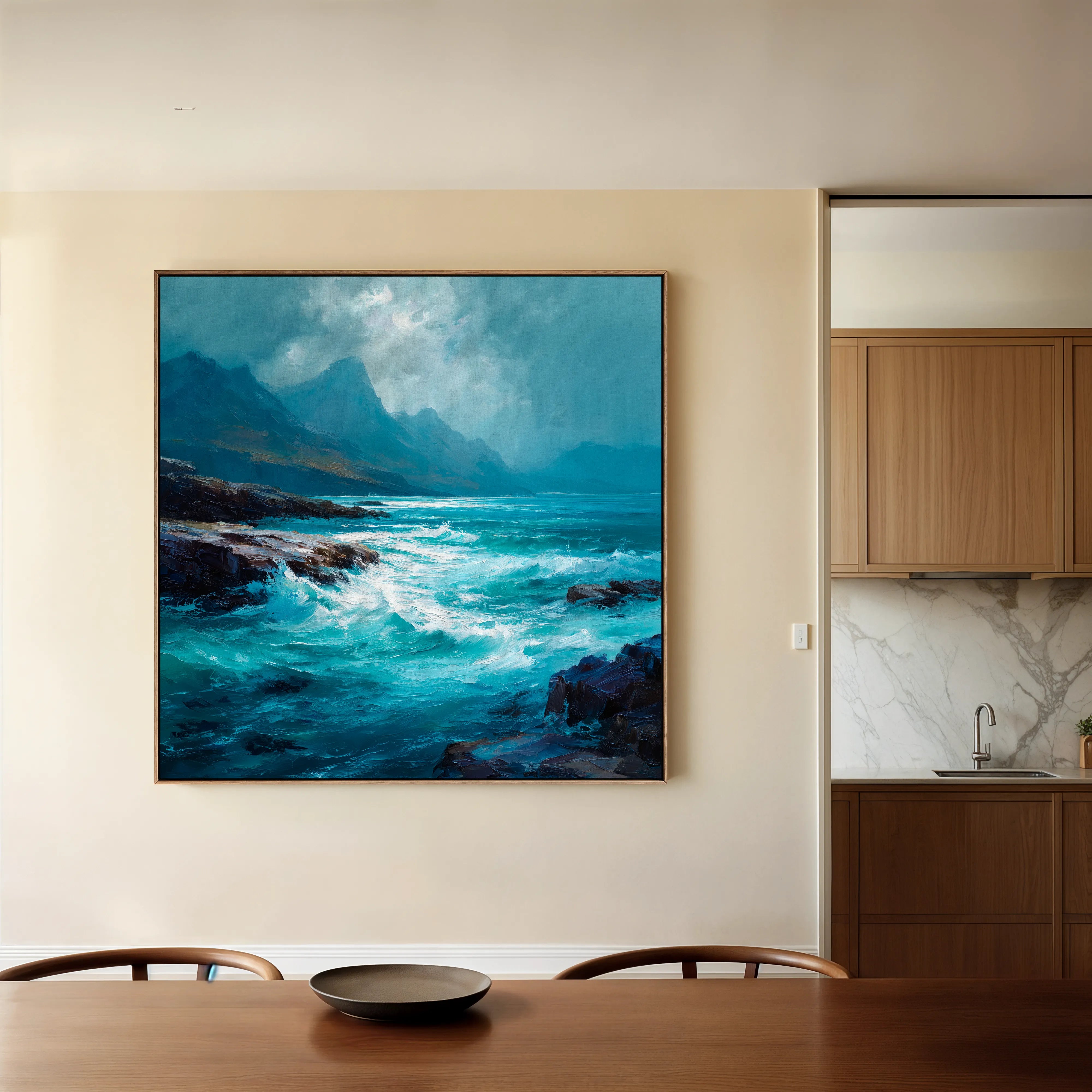 Abstract 1196 Canvas Art 60 x 60 cm / Black