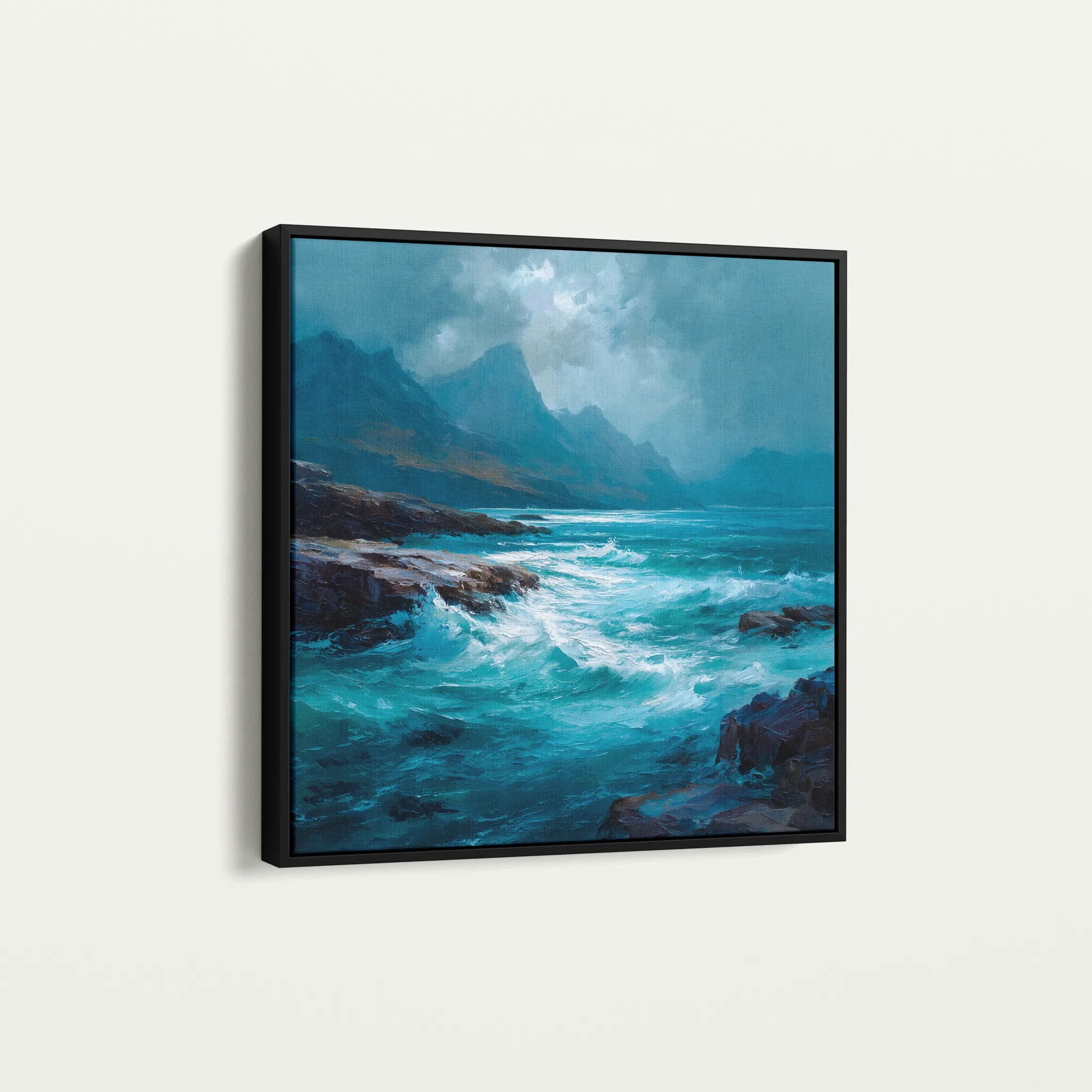 Abstract 1196 Canvas Art 60 x 60 cm / Black