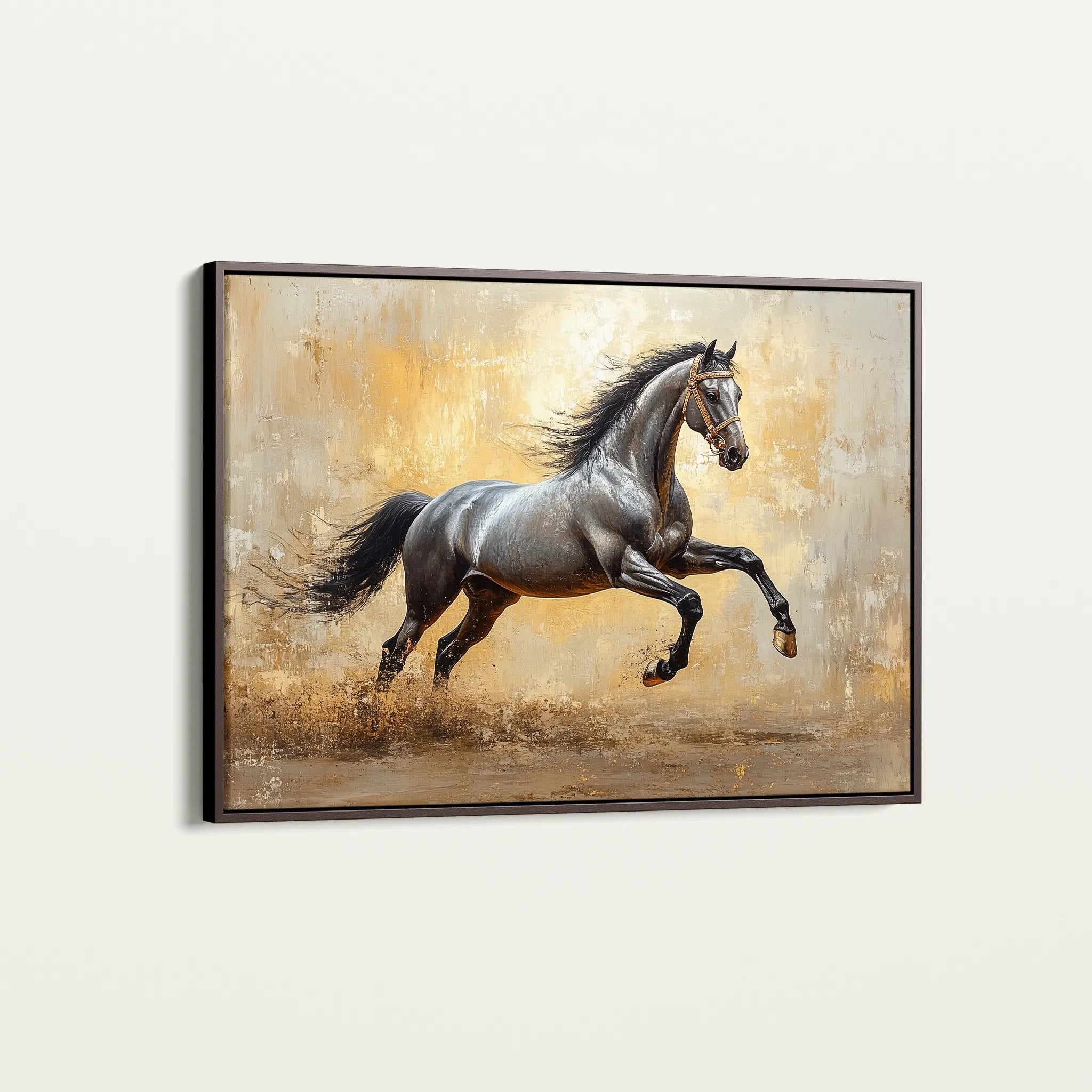Horses 120 Canvas Art 60 x 40 cm / Black