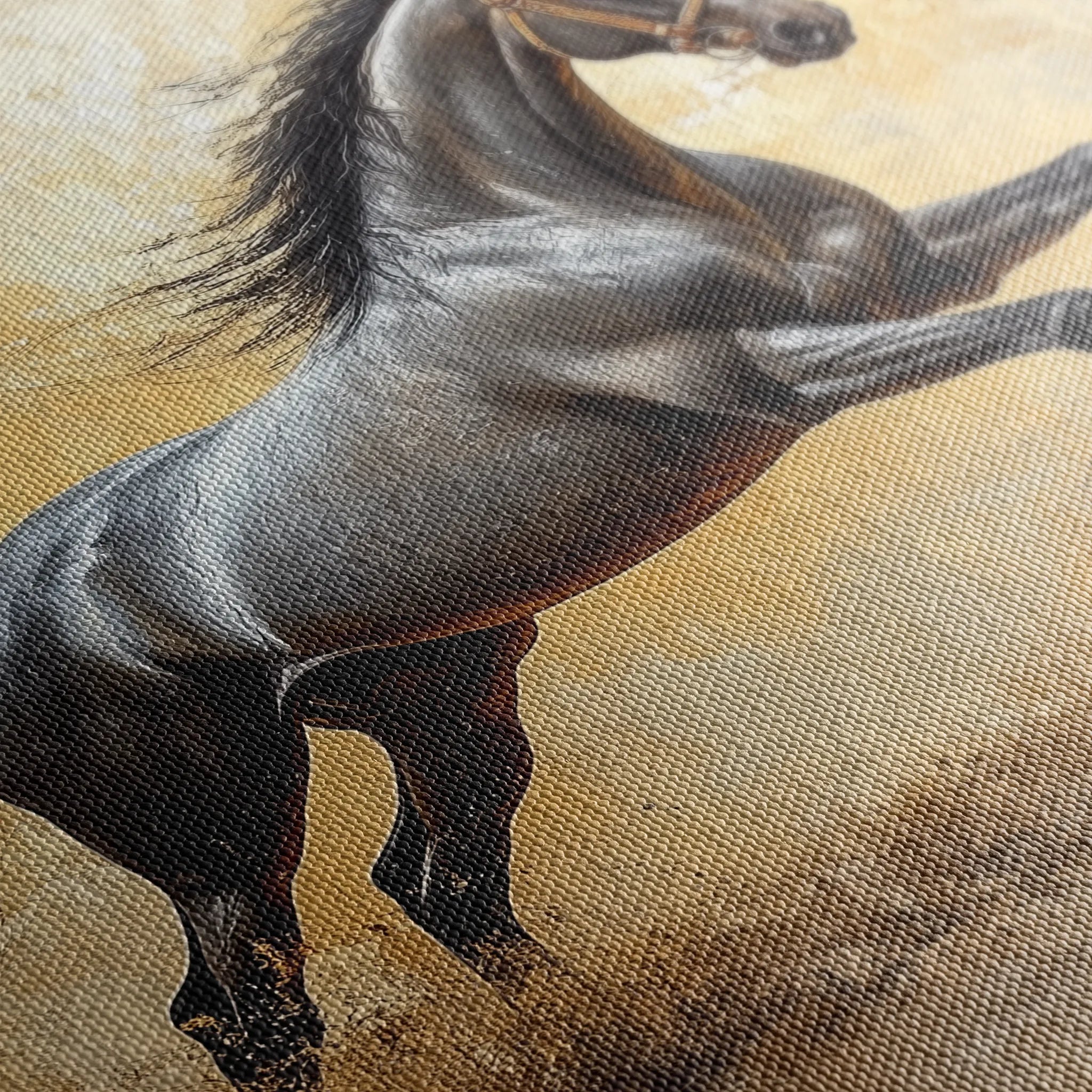 Horses 120 Canvas Art 60 x 40 cm / Black