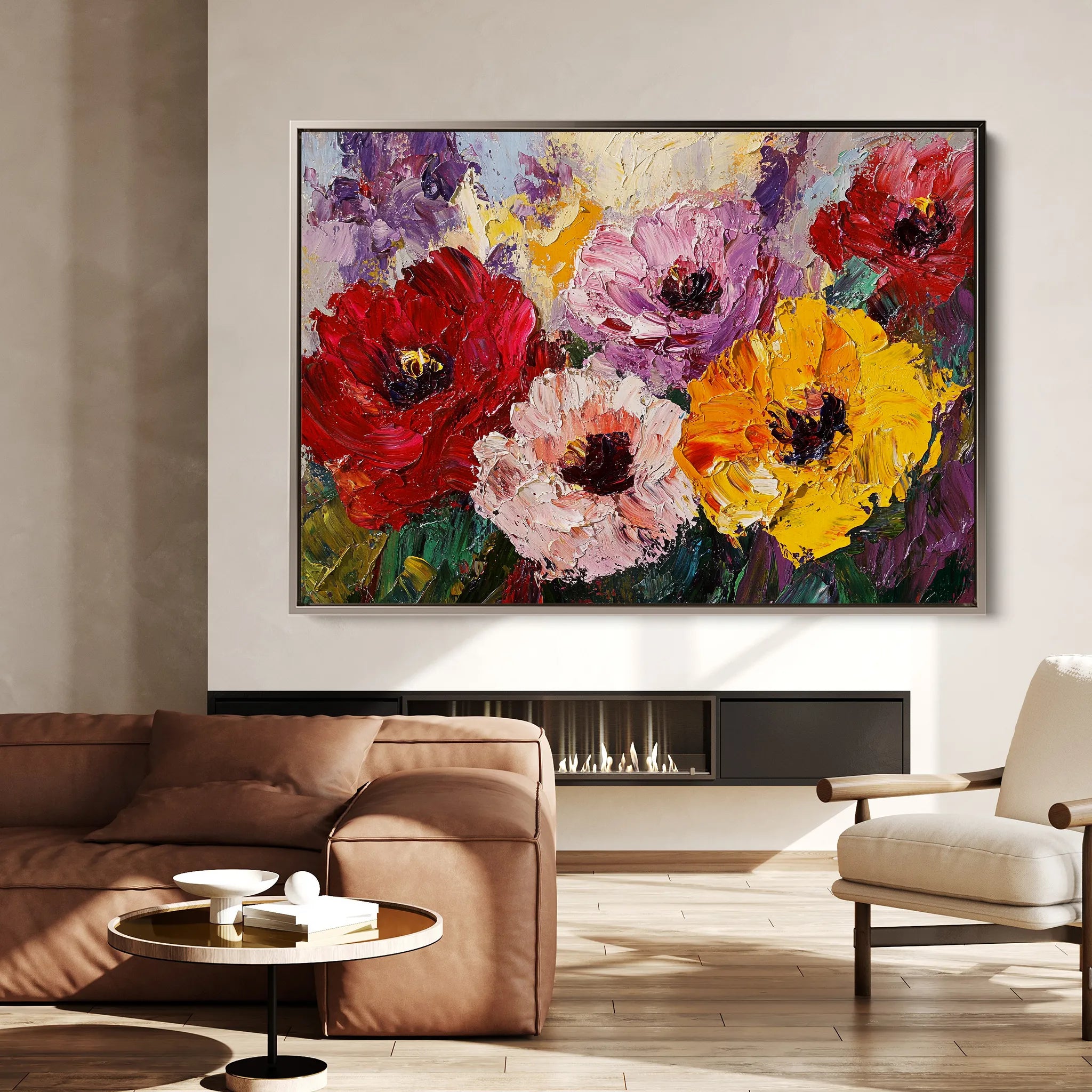 Floral 1205 Canvas Art 60 x 40 cm / Black