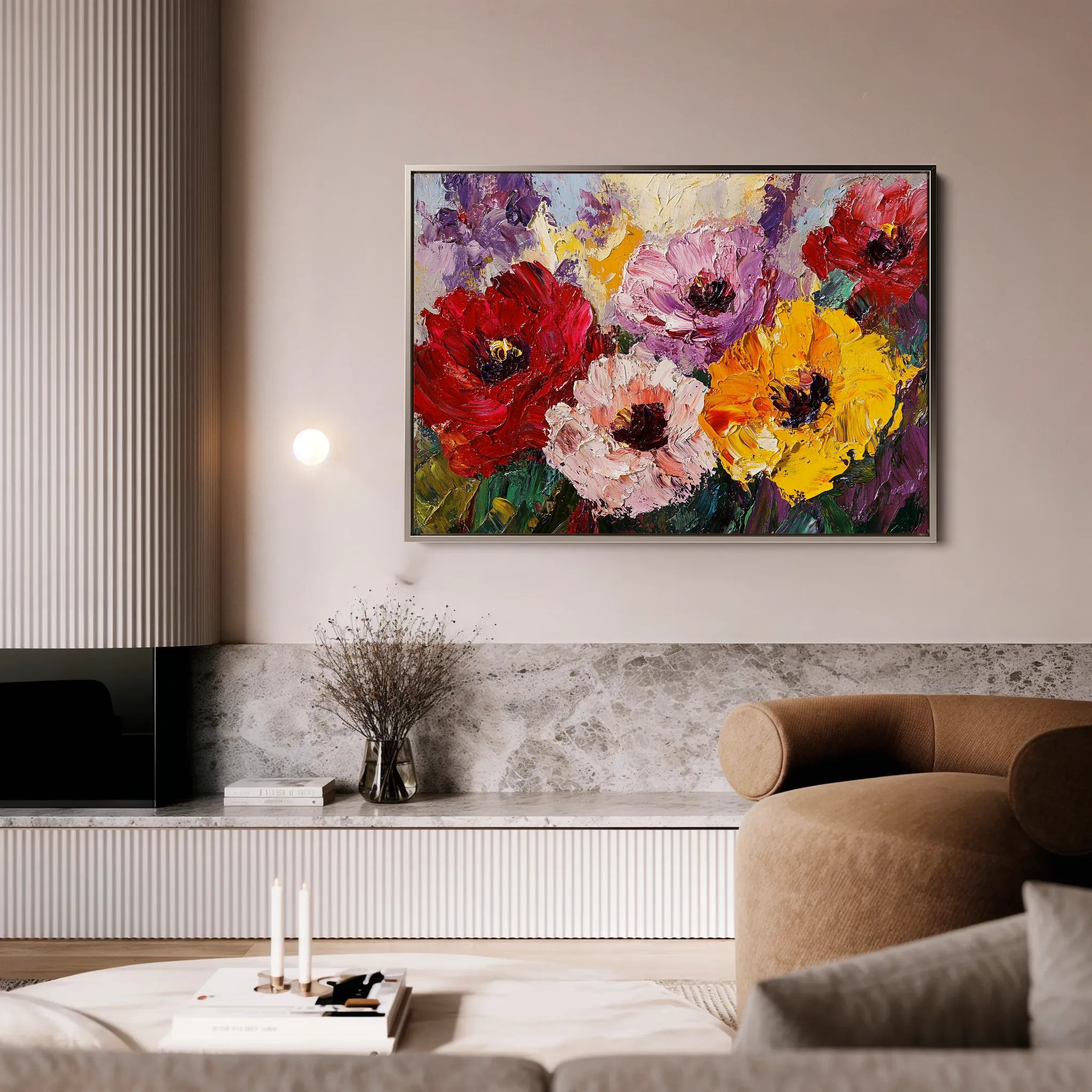 Floral 1205 Canvas Art 60 x 40 cm / Black