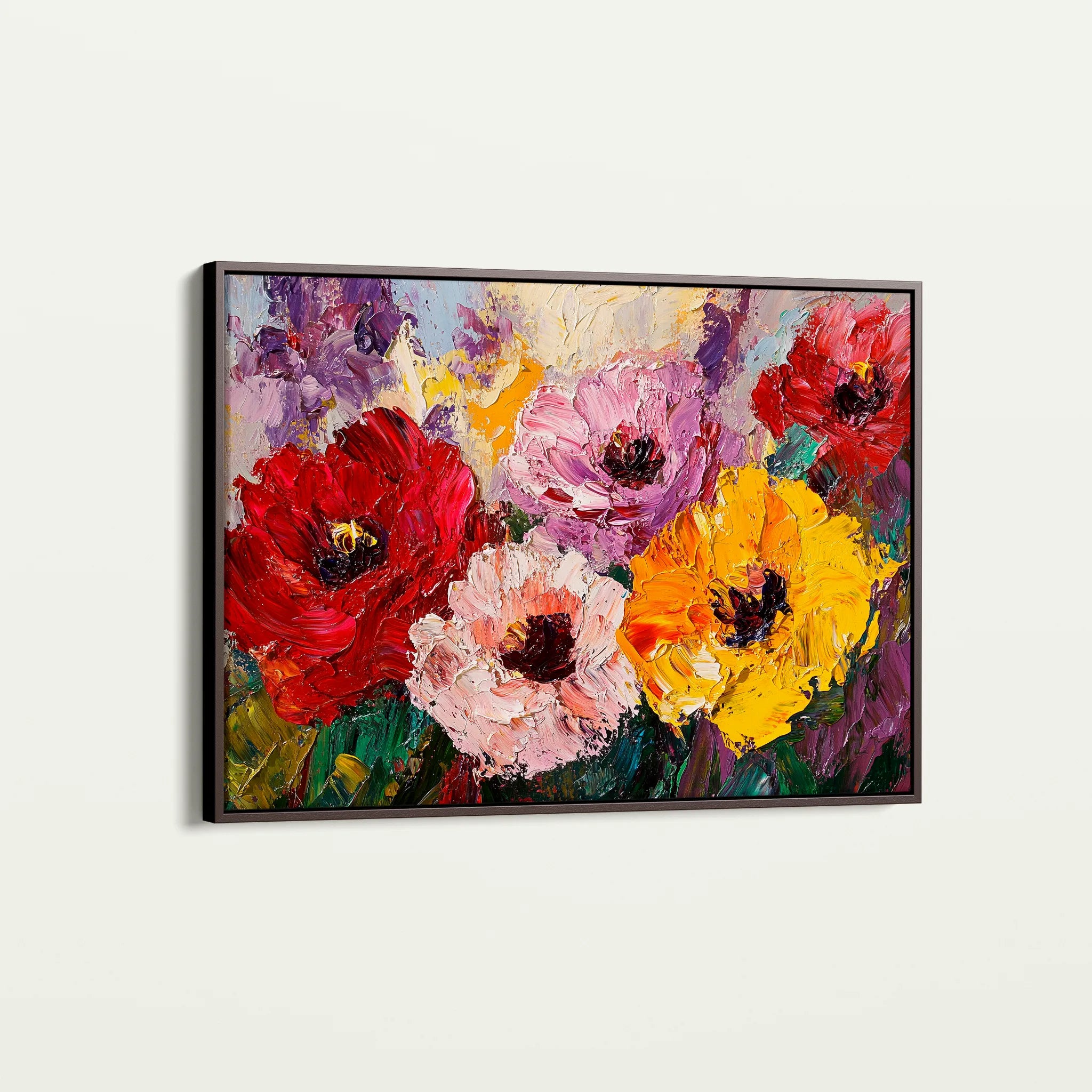 Floral 1205 Canvas Art 60 x 40 cm / Black