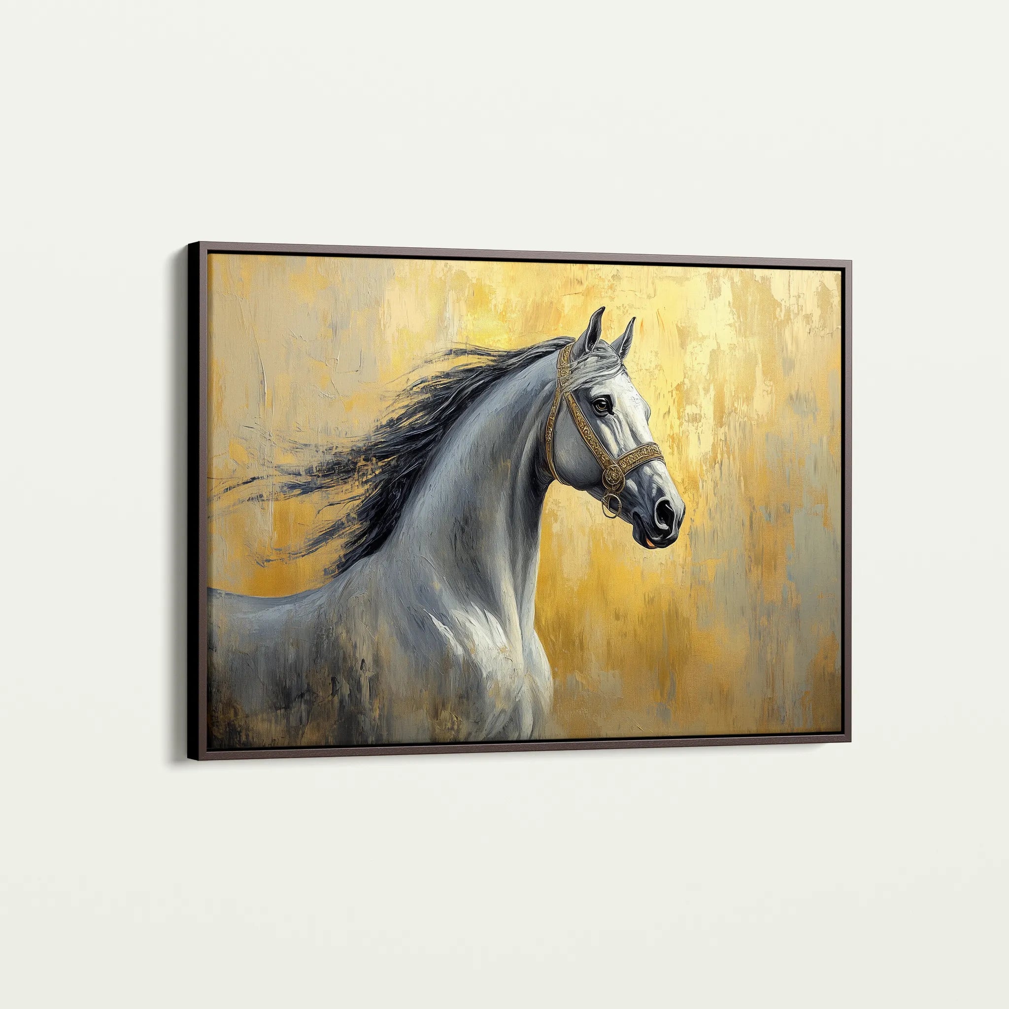 Horses 121 Canvas Art 60 x 40 cm / Black