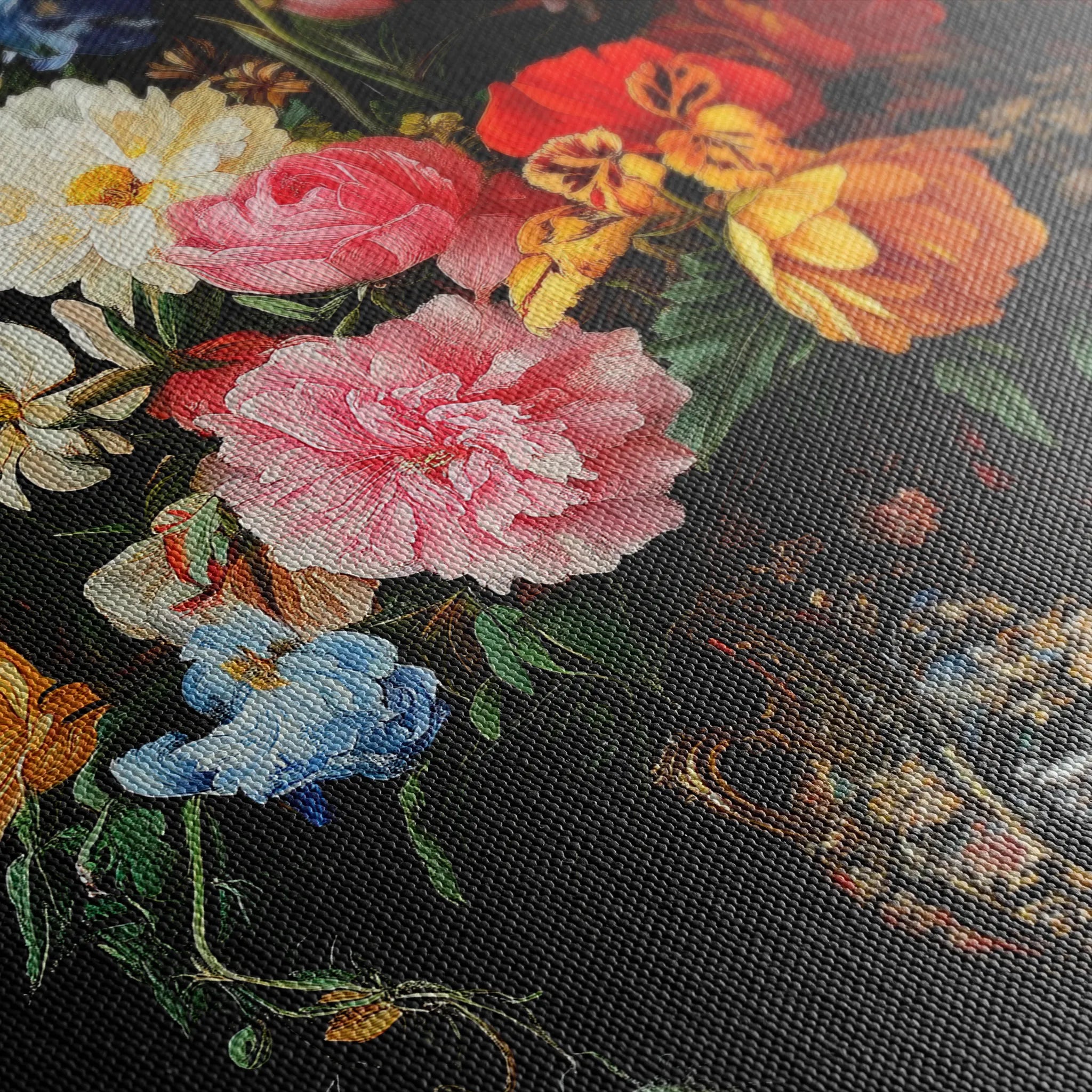 Floral 1215 Canvas Art 60 x 40 cm / Black