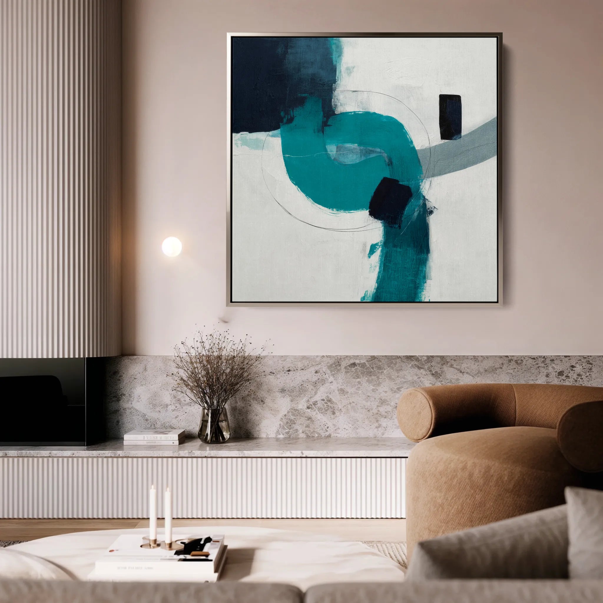 Abstract 1219 Canvas Art 60 x 60 cm / Black