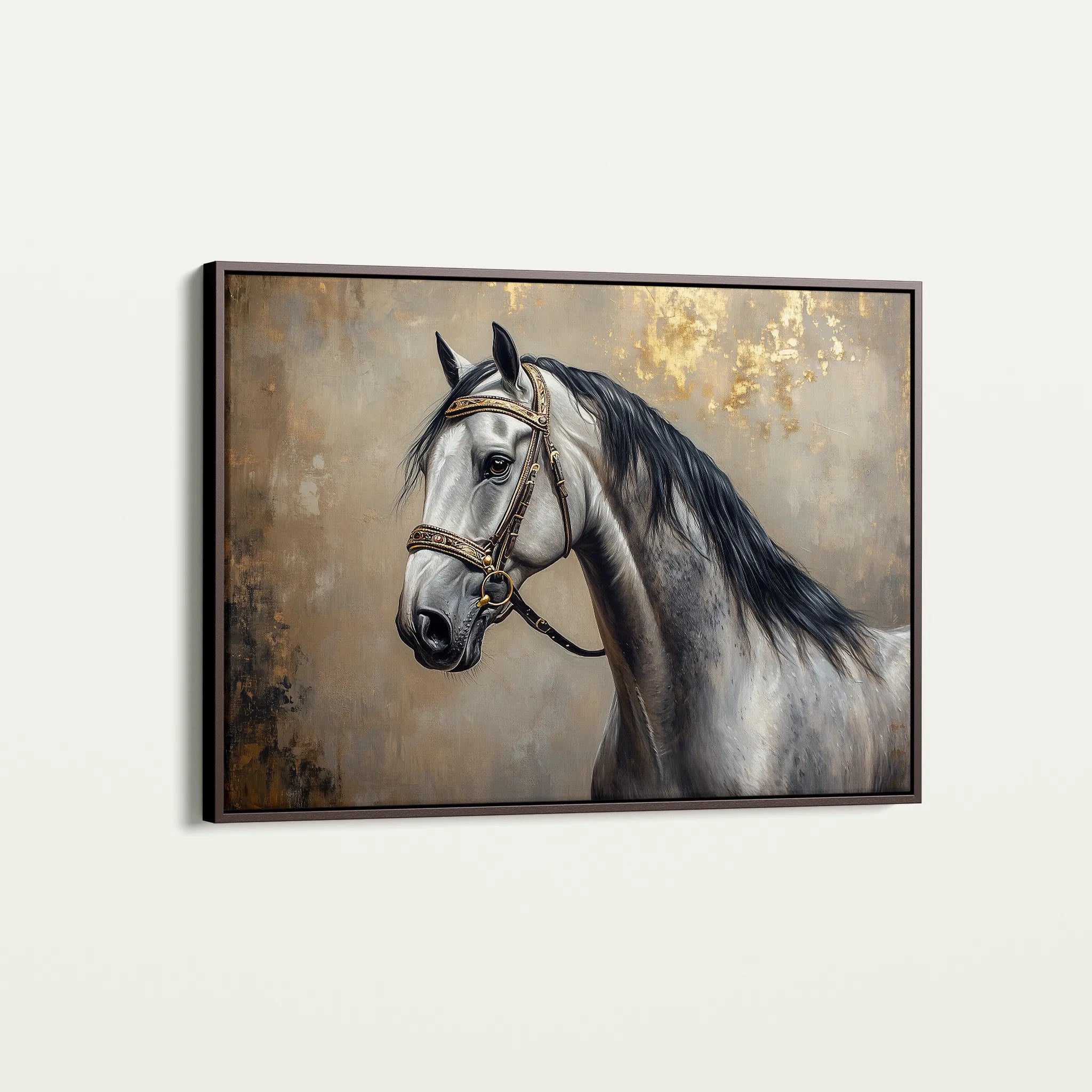Horses 122 Canvas Art 60 x 40 cm / Black