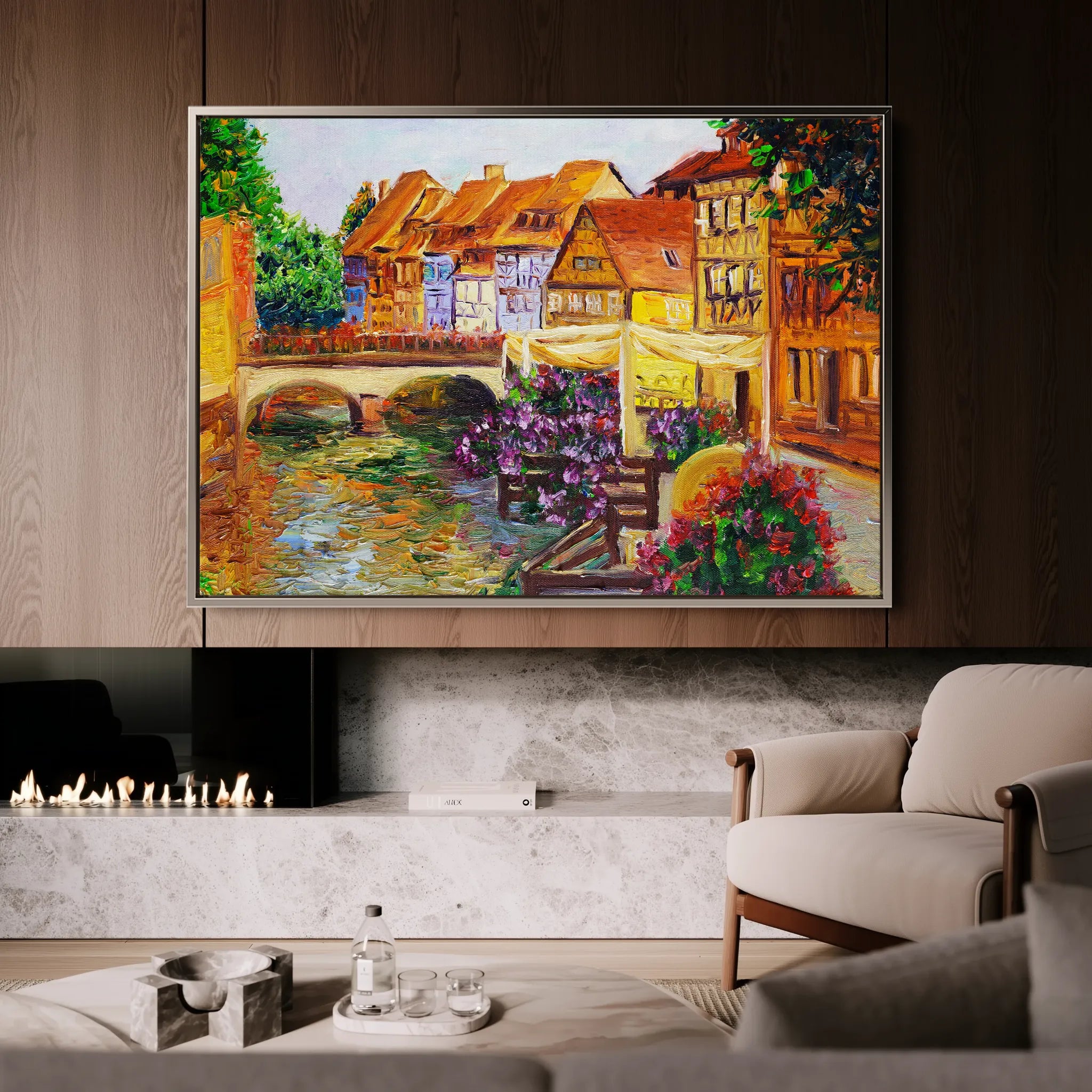 Landscape 122 Canvas Art 60 x 40 cm / Black