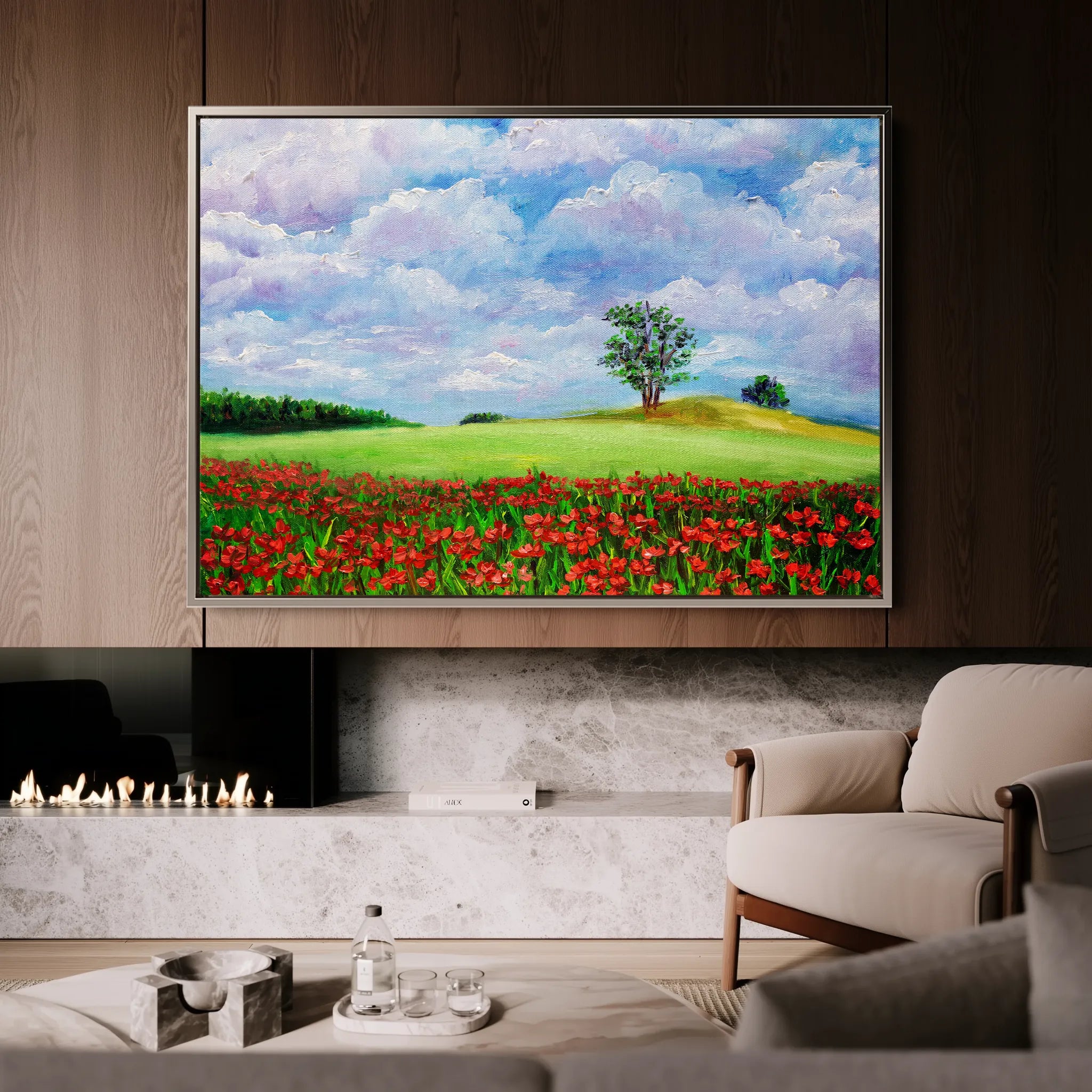 Landscape 123 Canvas Art 60 x 40 cm / Black