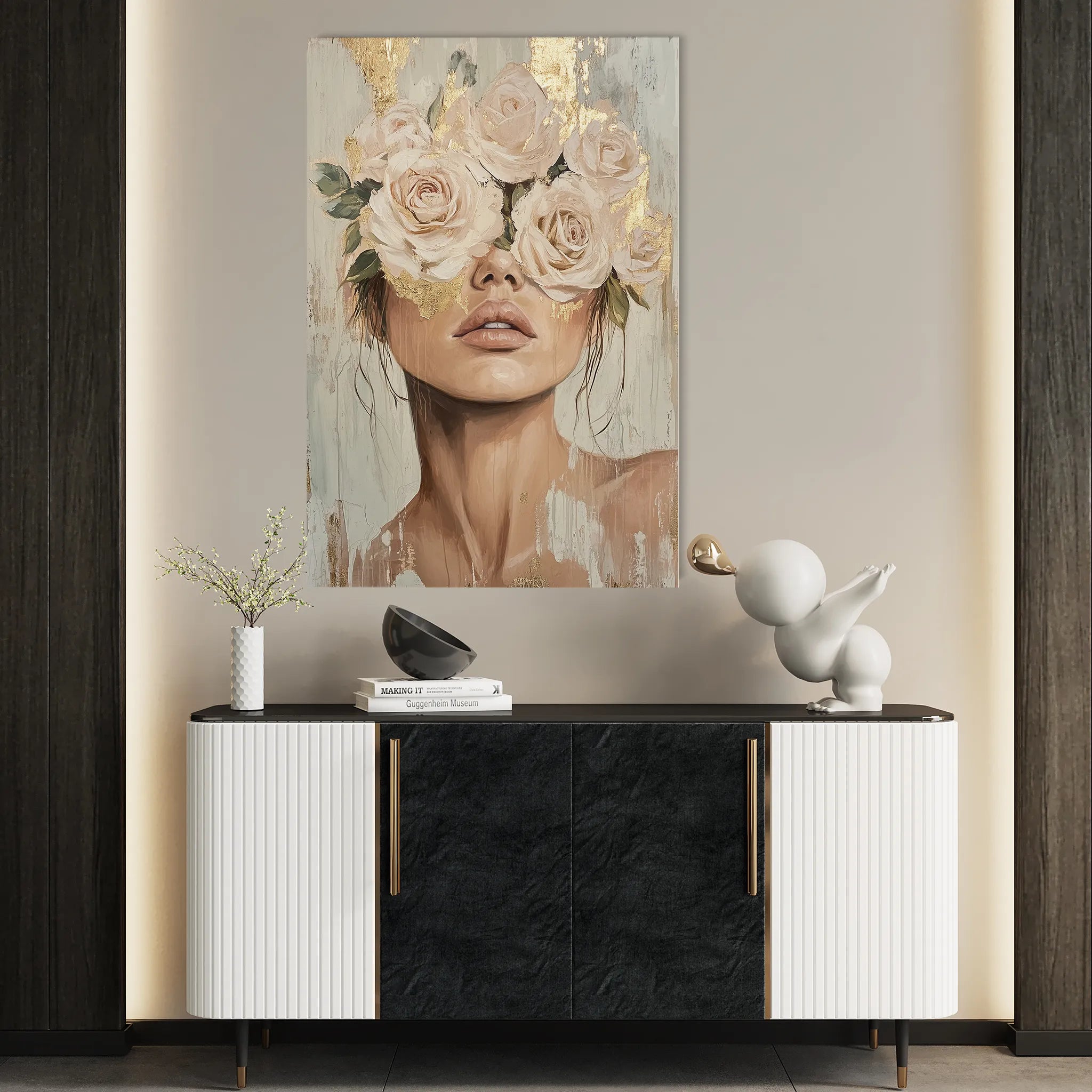 Portrait 123 Canvas Art 60 x 40 cm / Black