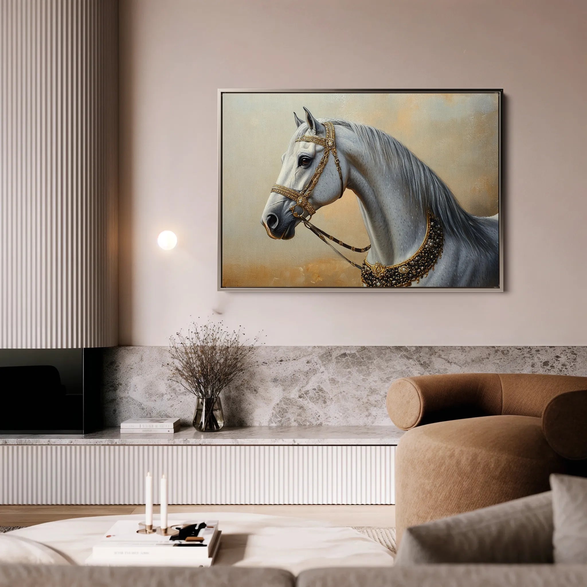 Horses 124 Canvas Art 60 x 40 cm / Black