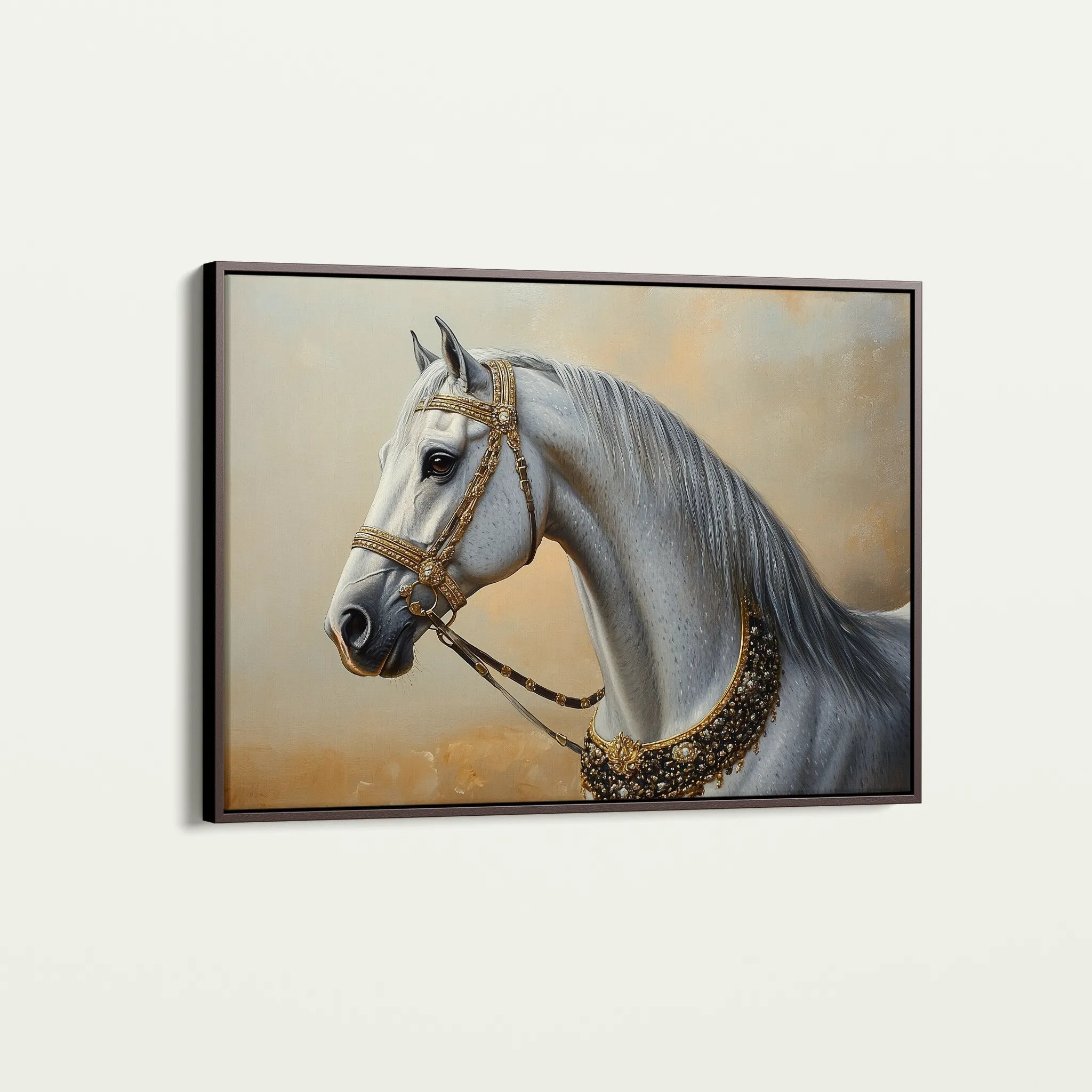 Horses 124 Canvas Art 60 x 40 cm / Black