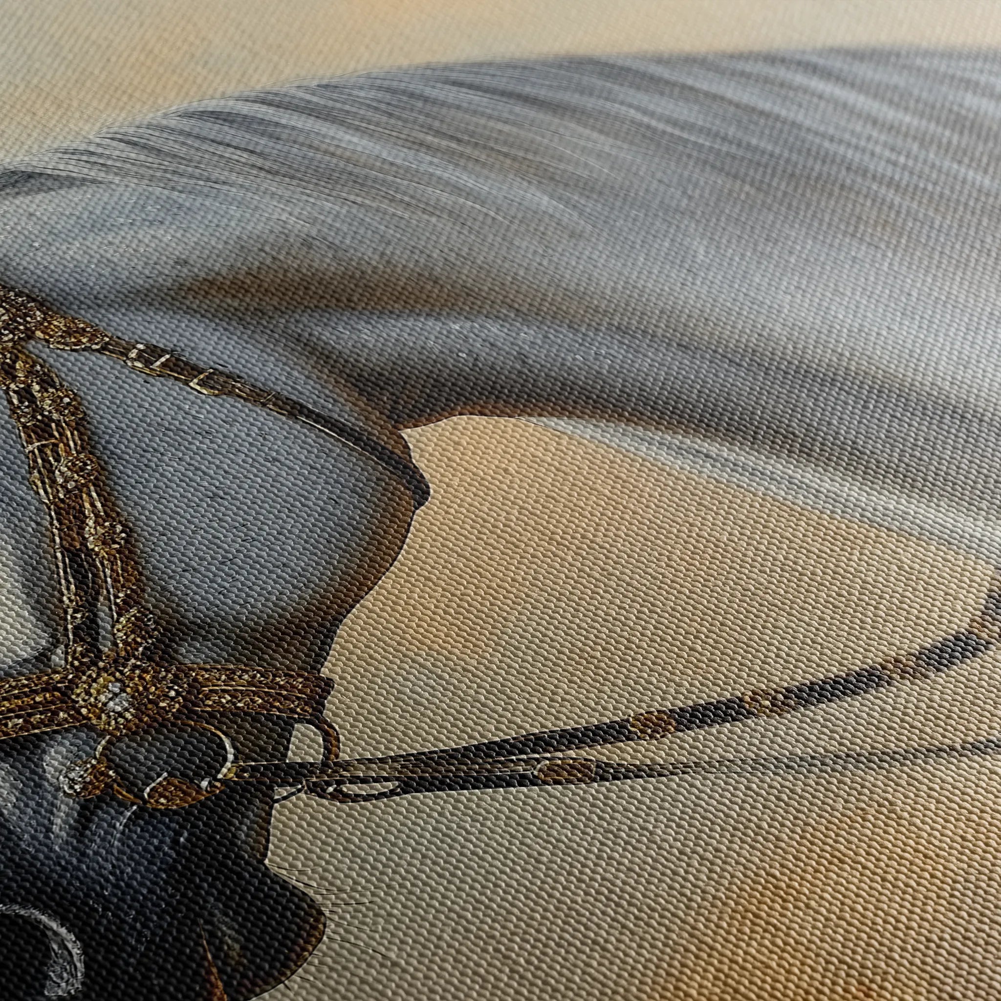 Horses 124 Canvas Art 60 x 40 cm / Black