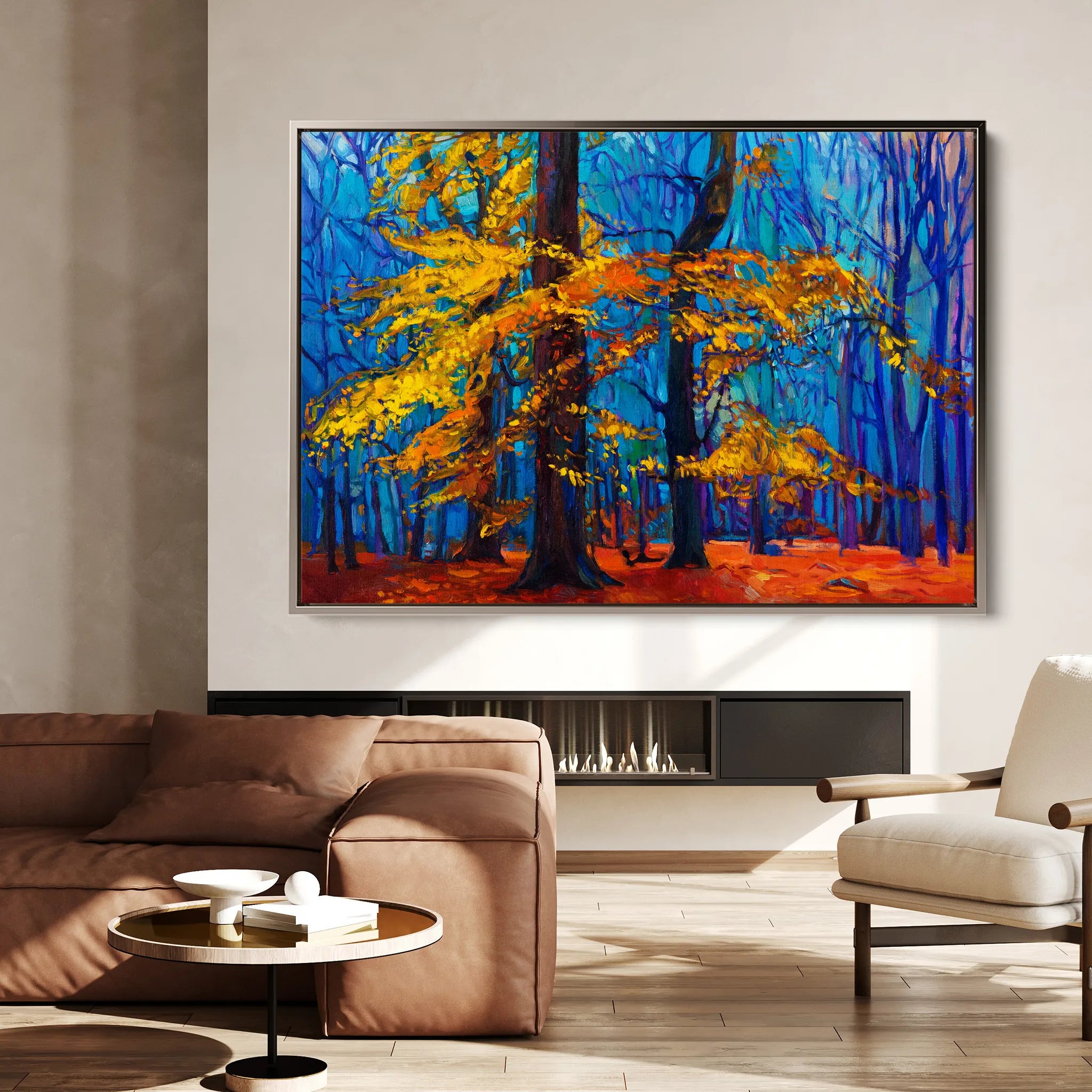 Landscape 124 Canvas Art 60 x 40 cm / Black