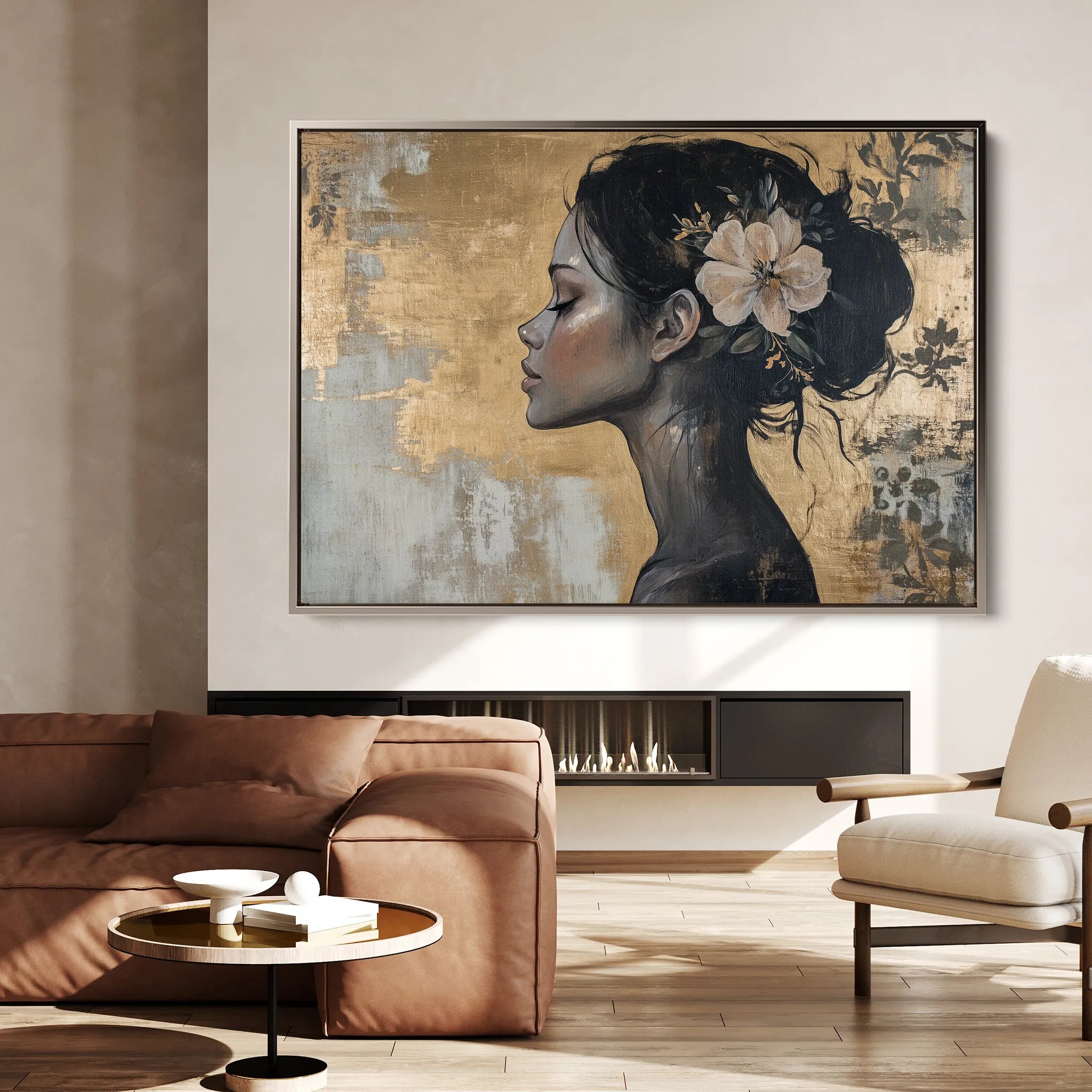 Portrait 124 Canvas Art 60 x 40 cm / Black
