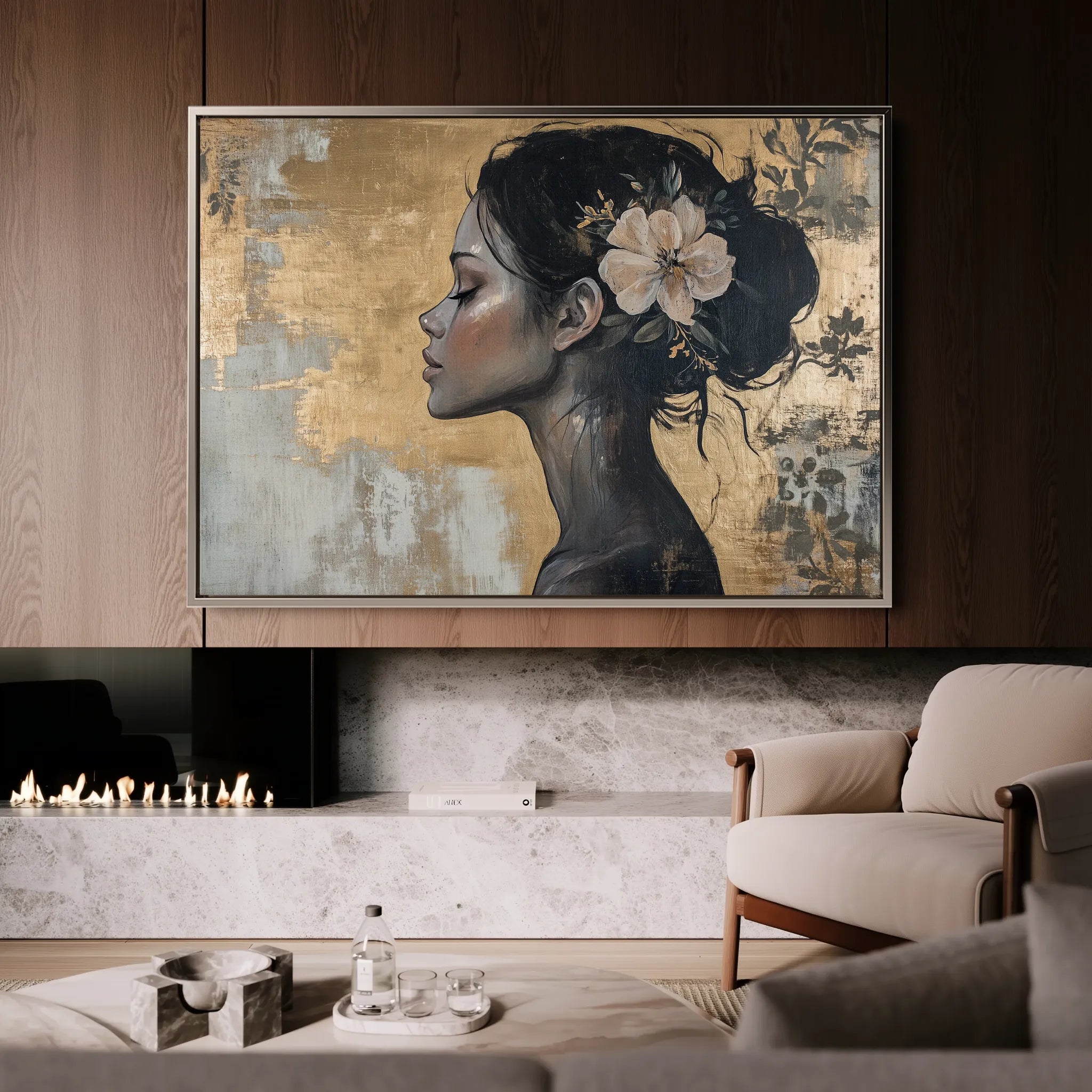 Portrait 124 Canvas Art 60 x 40 cm / Black