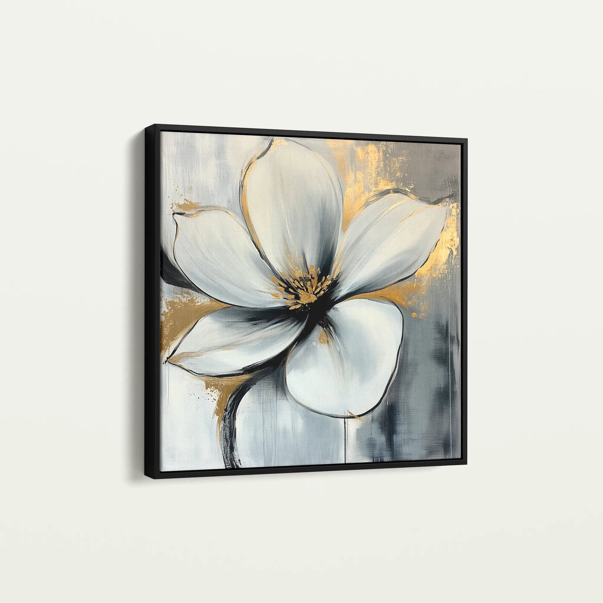 Floral 1242 Canvas Art 60 x 60 cm / Black
