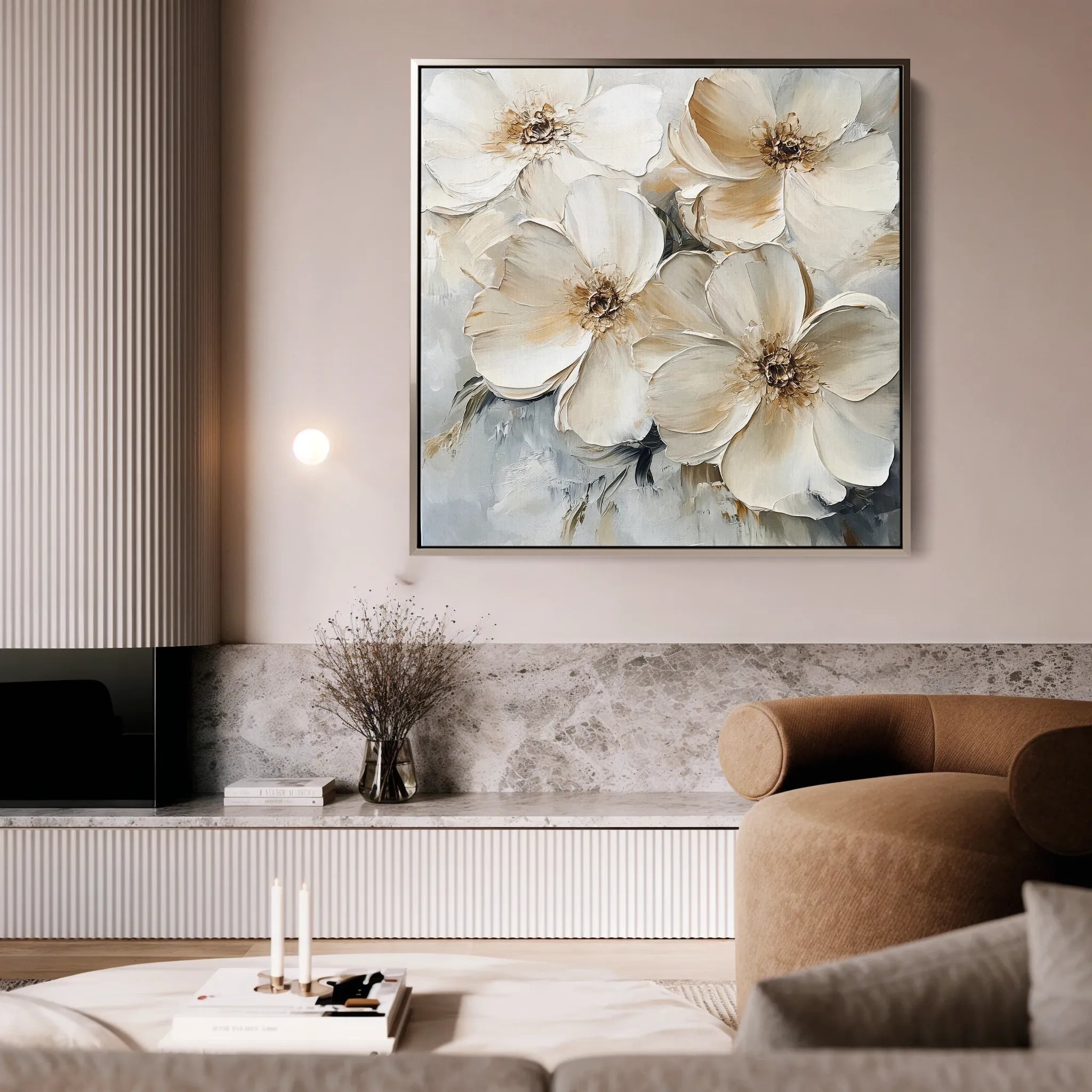 Floral 1245 Canvas Art 60 x 60 cm / Black