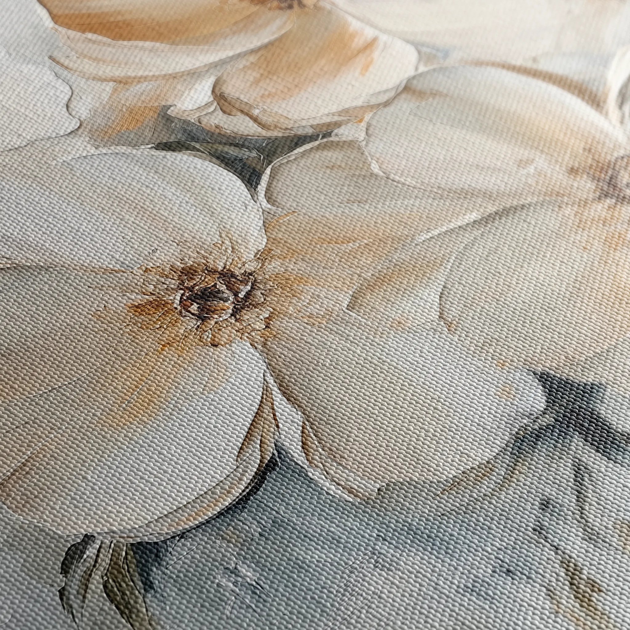 Floral 1245 Canvas Art 60 x 60 cm / Black