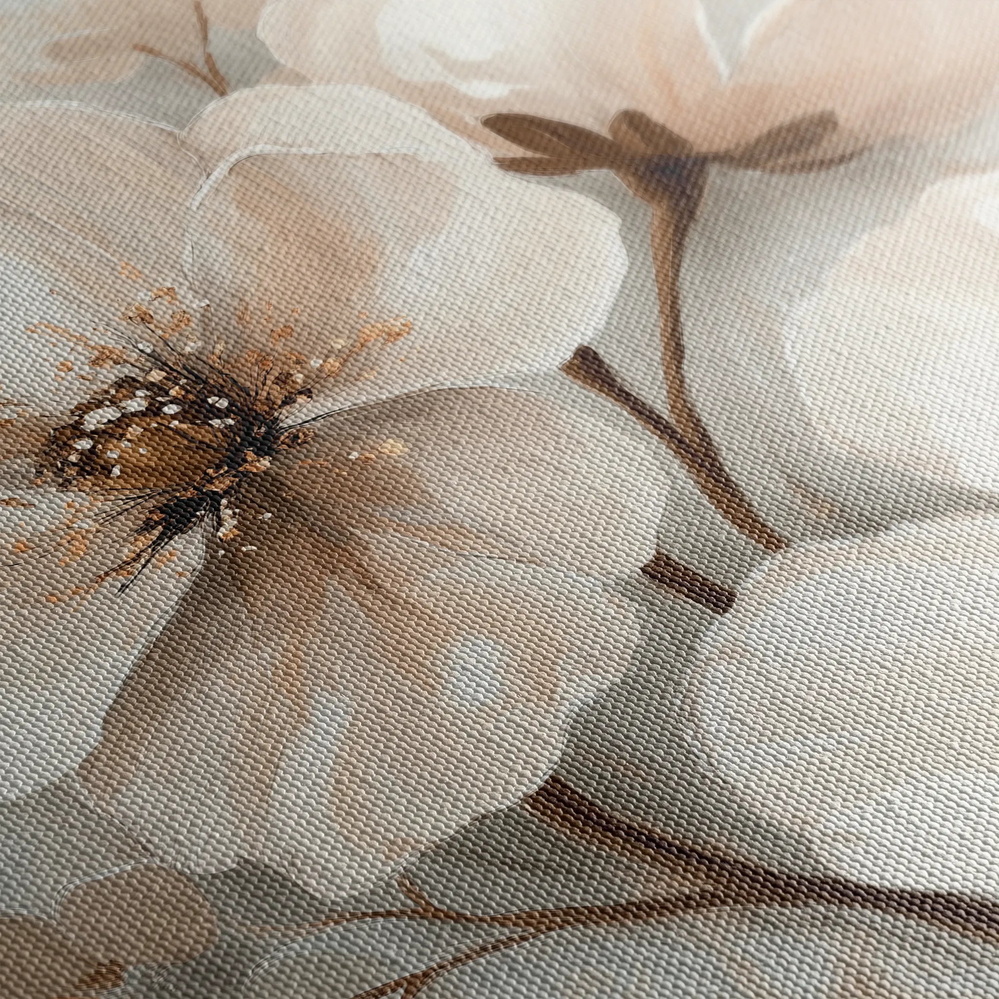 Floral 1246 Canvas Art 60 x 60 cm / Black