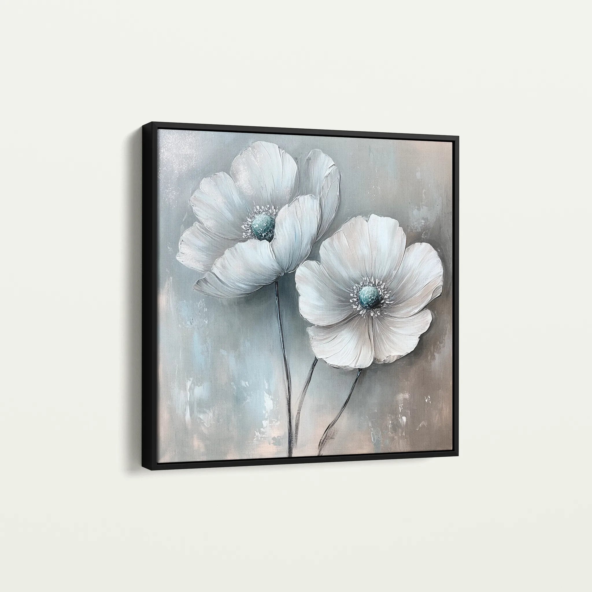 Floral 1247 Canvas Art 60 x 60 cm / Black