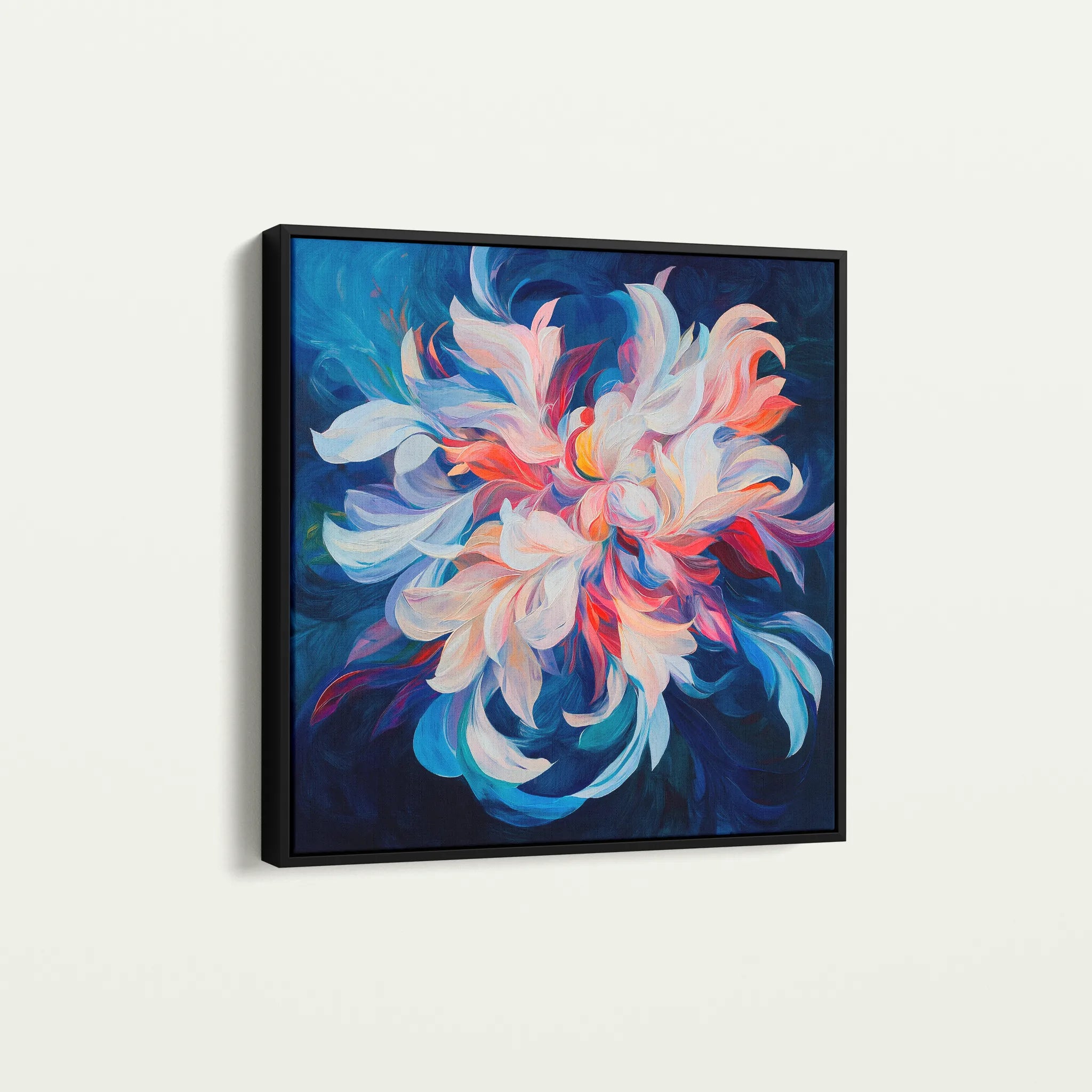 Floral 1249 Canvas Art 60 x 60 cm / Black