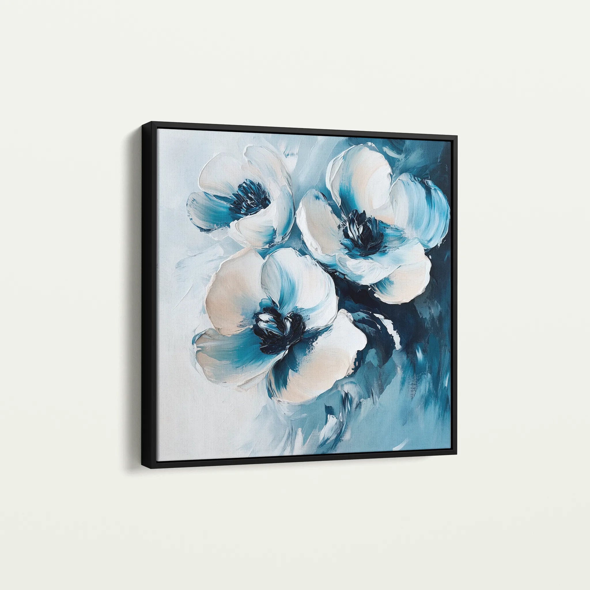 Floral 1251 Canvas Art 60 x 60 cm / Black