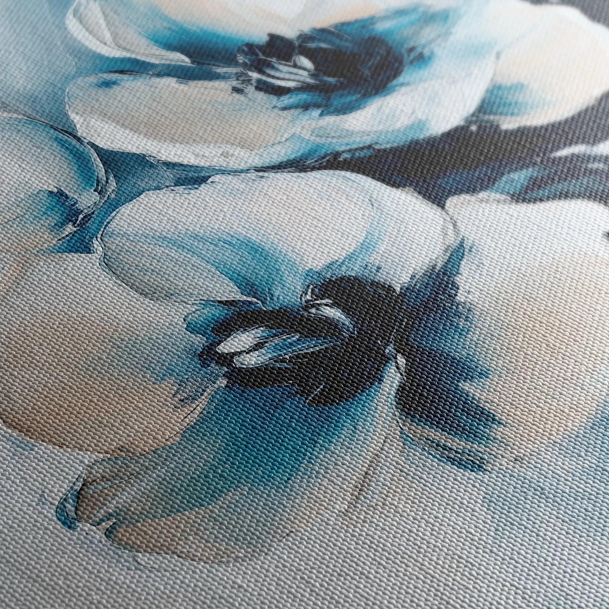 Floral 1251 Canvas Art 60 x 60 cm / Black