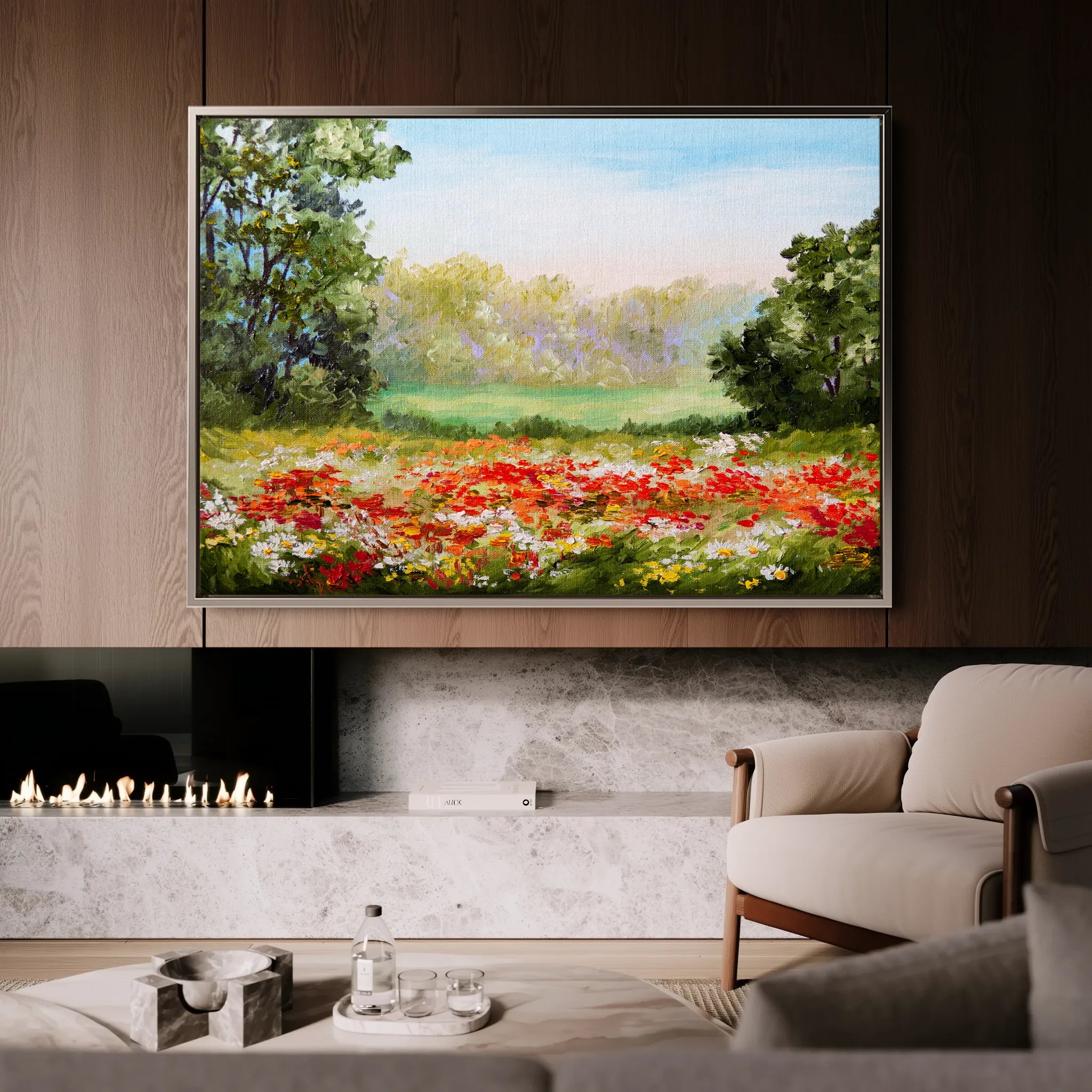 Landscape 126 Canvas Art 60 x 40 cm / Black