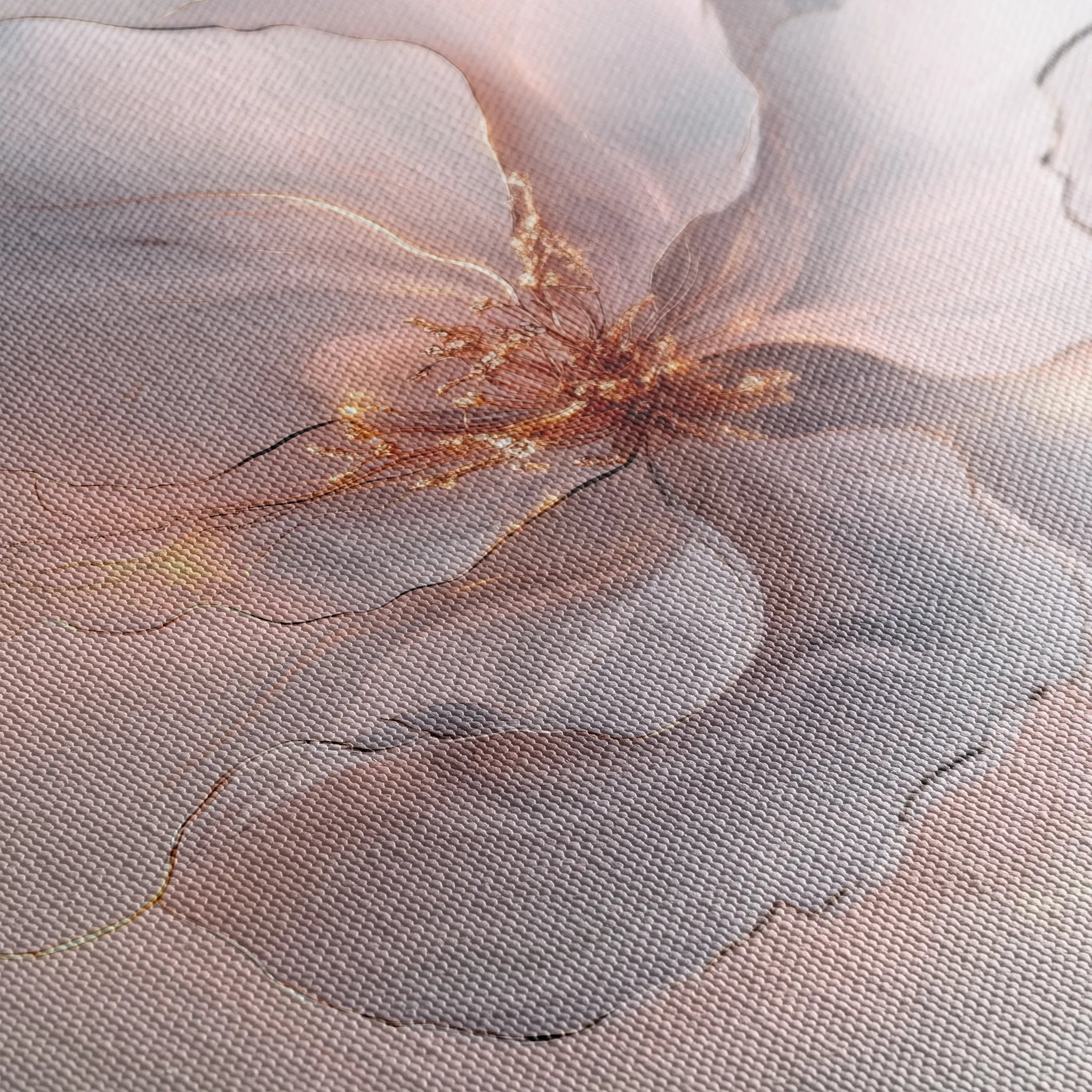 Floral 1264 Canvas Art 60 x 60 cm / Black