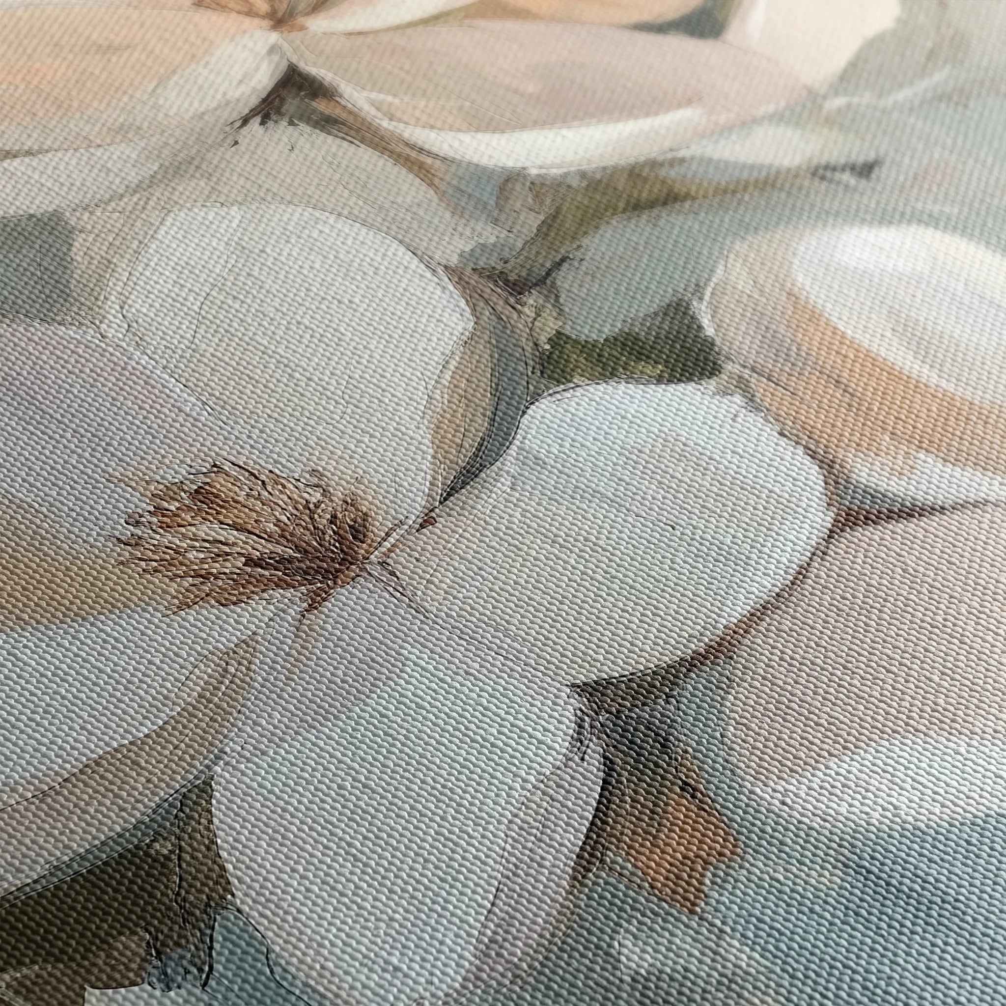 Floral 1268 Canvas Art 60 x 60 cm / Black