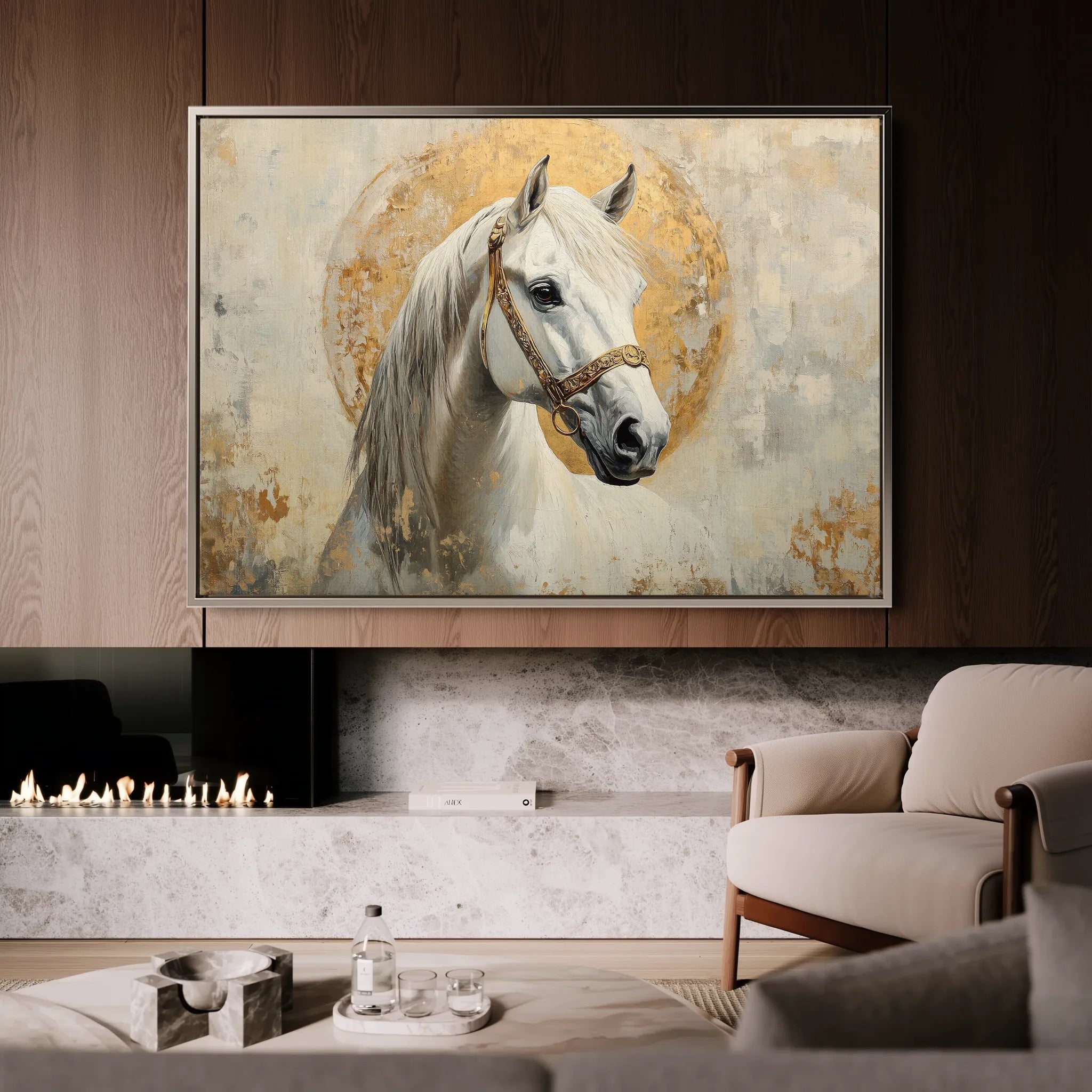 Horses 127 Canvas Art 60 x 40 cm / Black