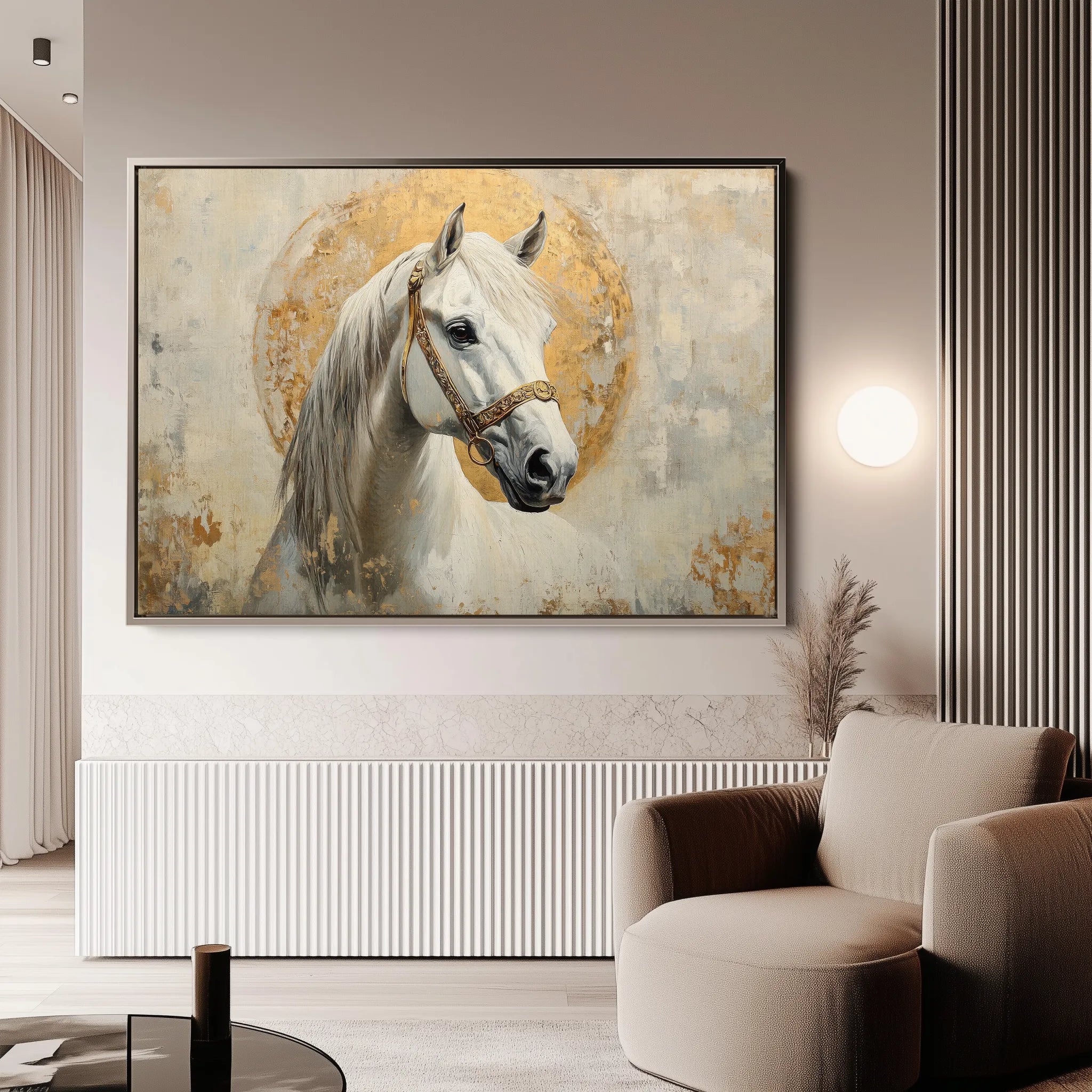 Horses 127 Canvas Art 60 x 40 cm / Black