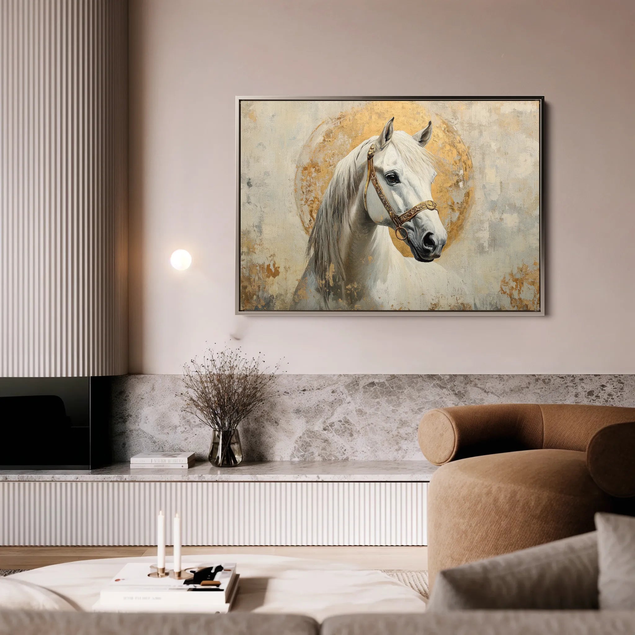 Horses 127 Canvas Art 60 x 40 cm / Black