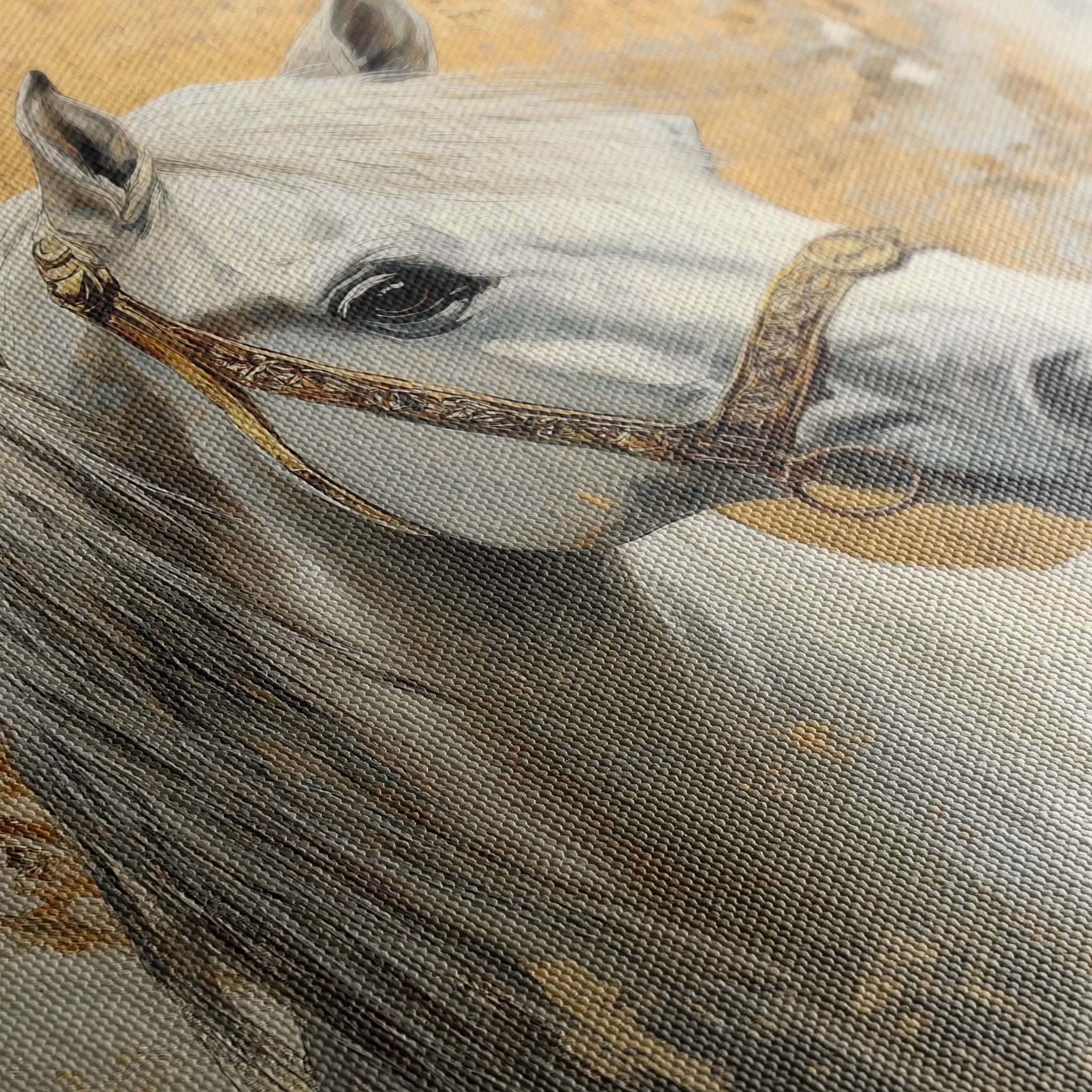 Horses 127 Canvas Art 60 x 40 cm / Black