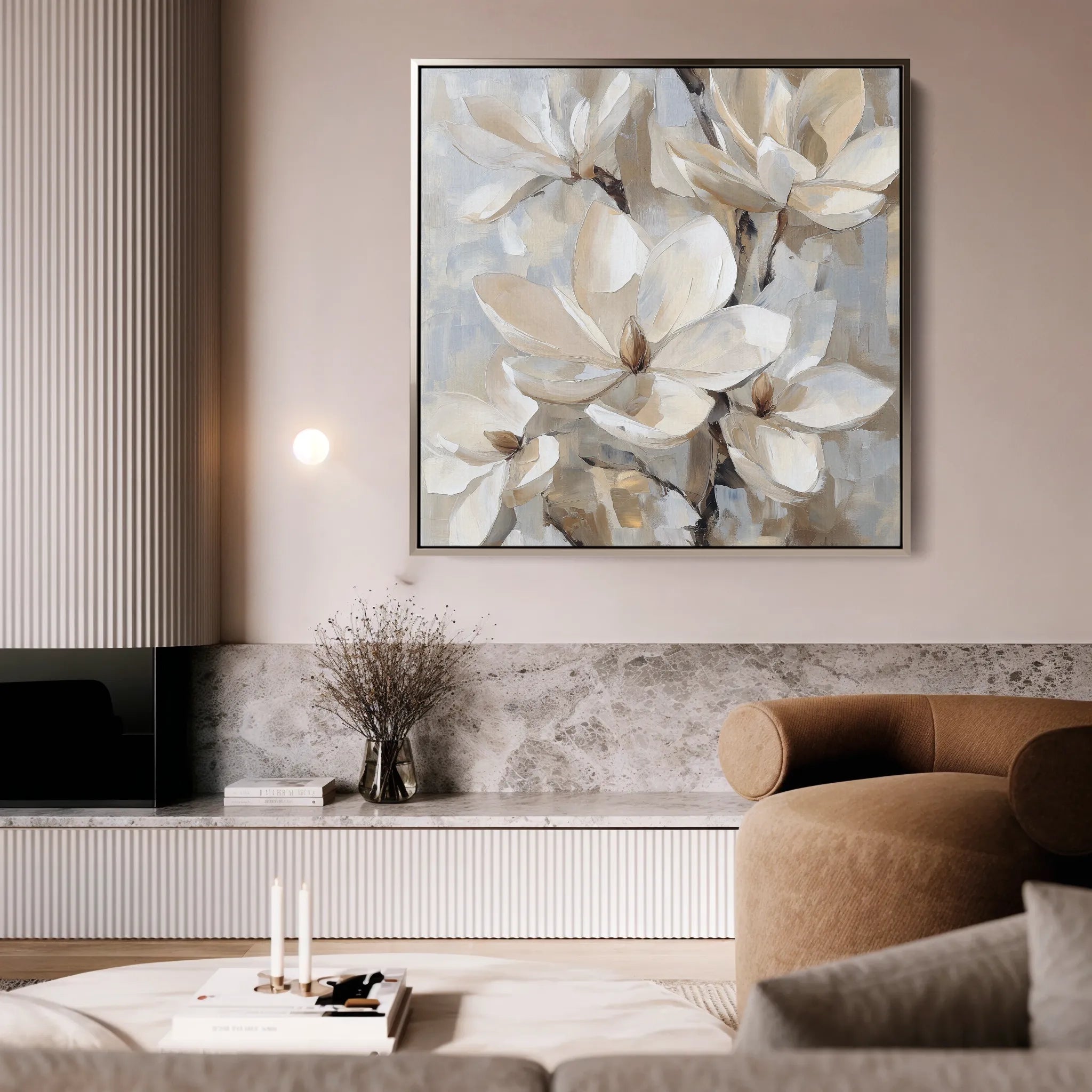 Floral 1270 Canvas Art 60 x 60 cm / Black