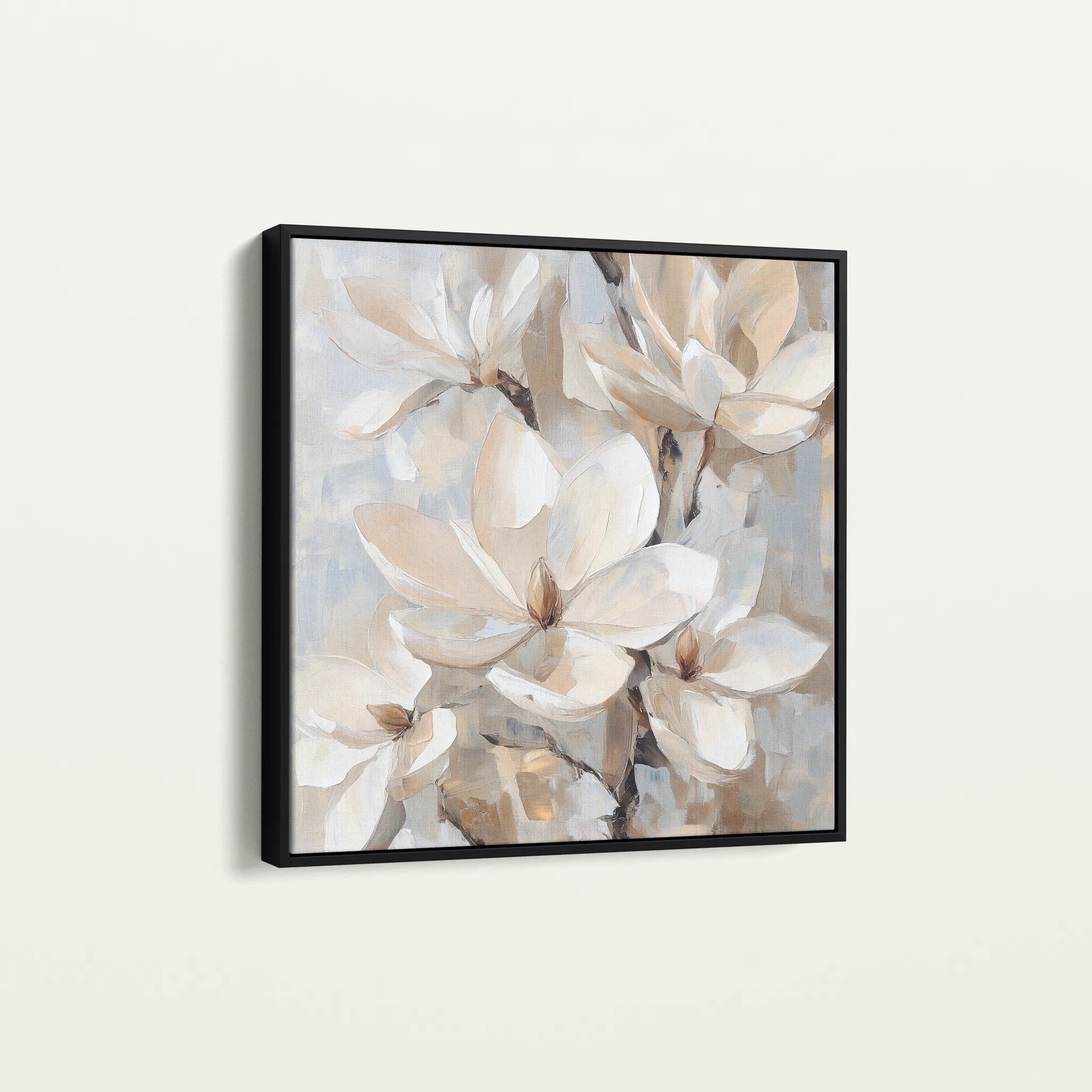 Floral 1270 Canvas Art 60 x 60 cm / Black
