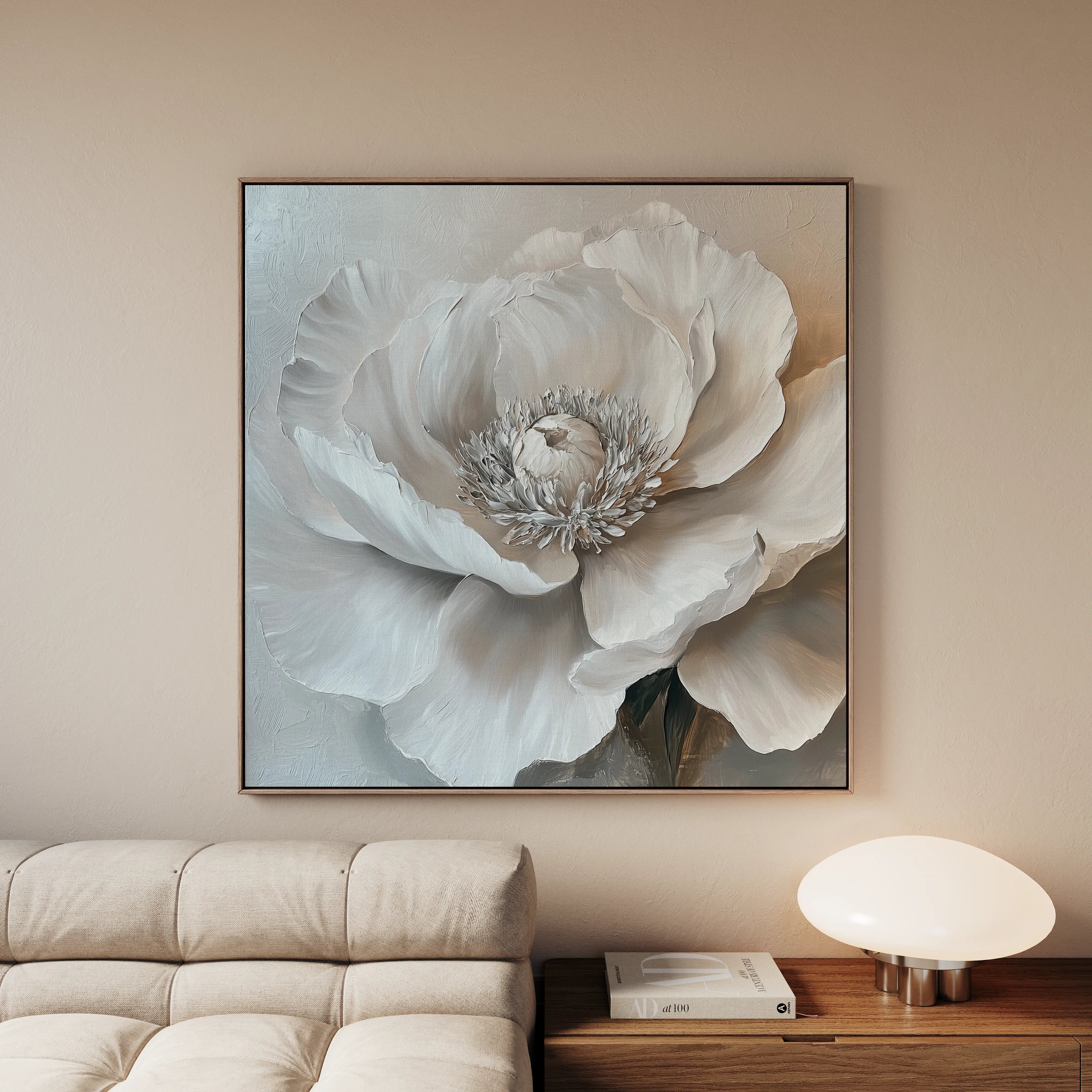 Floral 1271 Canvas Art 60 x 60 cm / Black