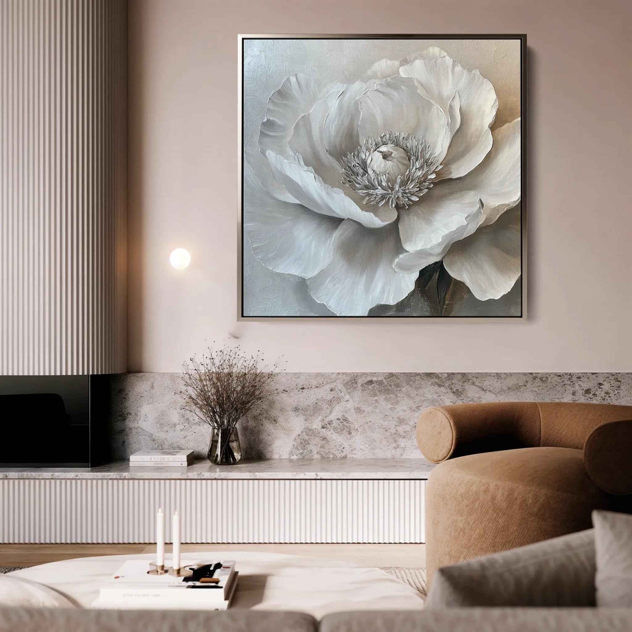 Floral 1271 Canvas Art 60 x 60 cm / Black