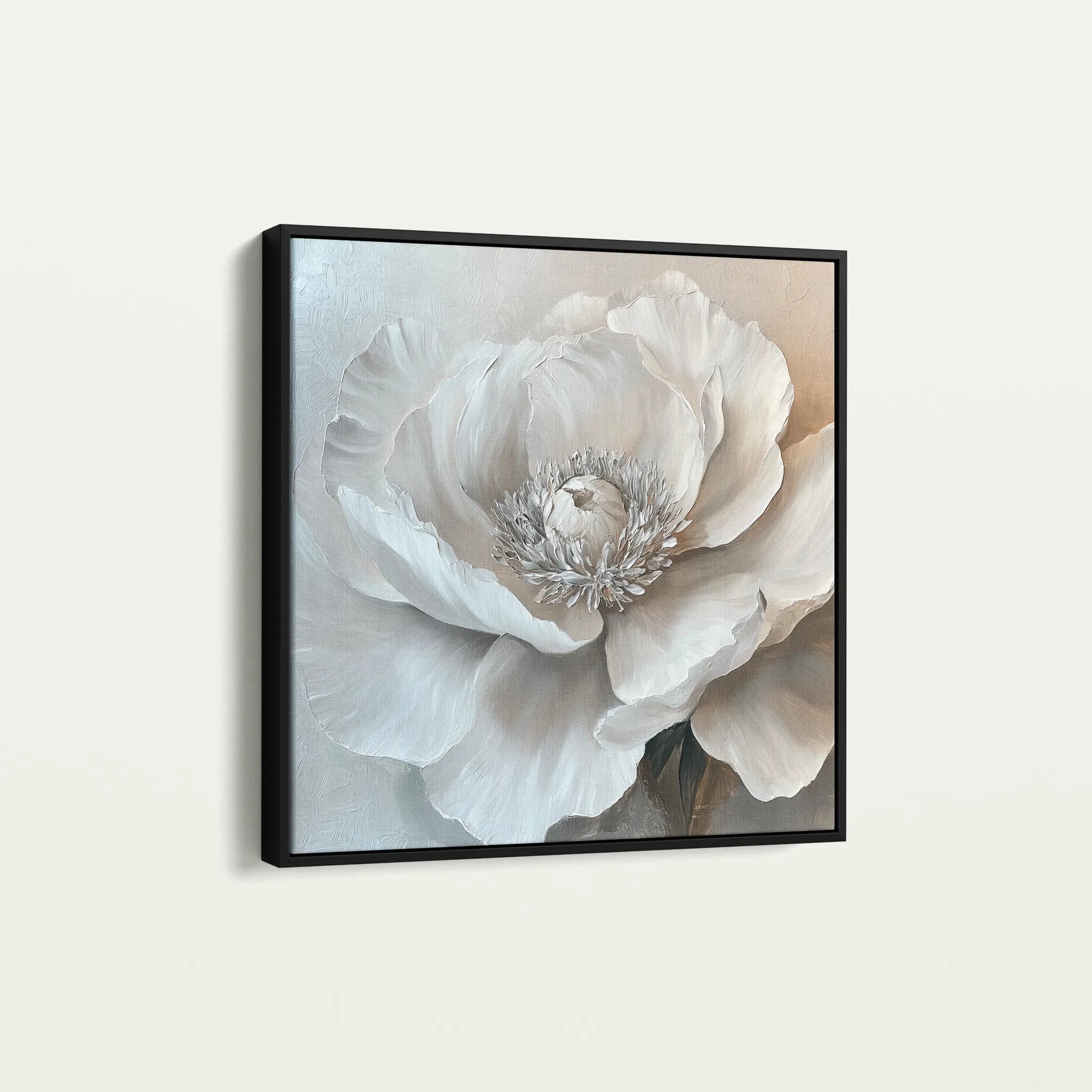 Floral 1271 Canvas Art 60 x 60 cm / Black
