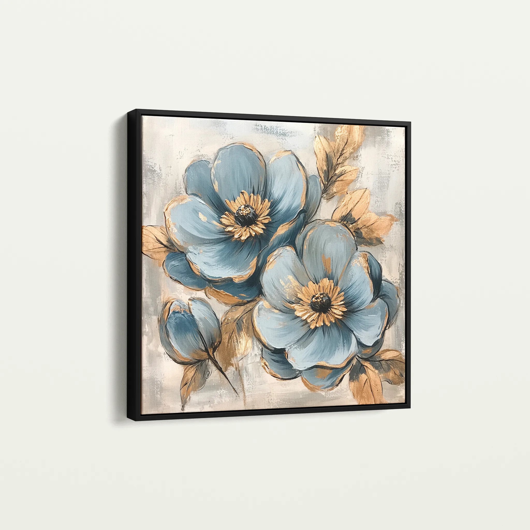 Floral 1272 Canvas Art 60 x 60 cm / Black