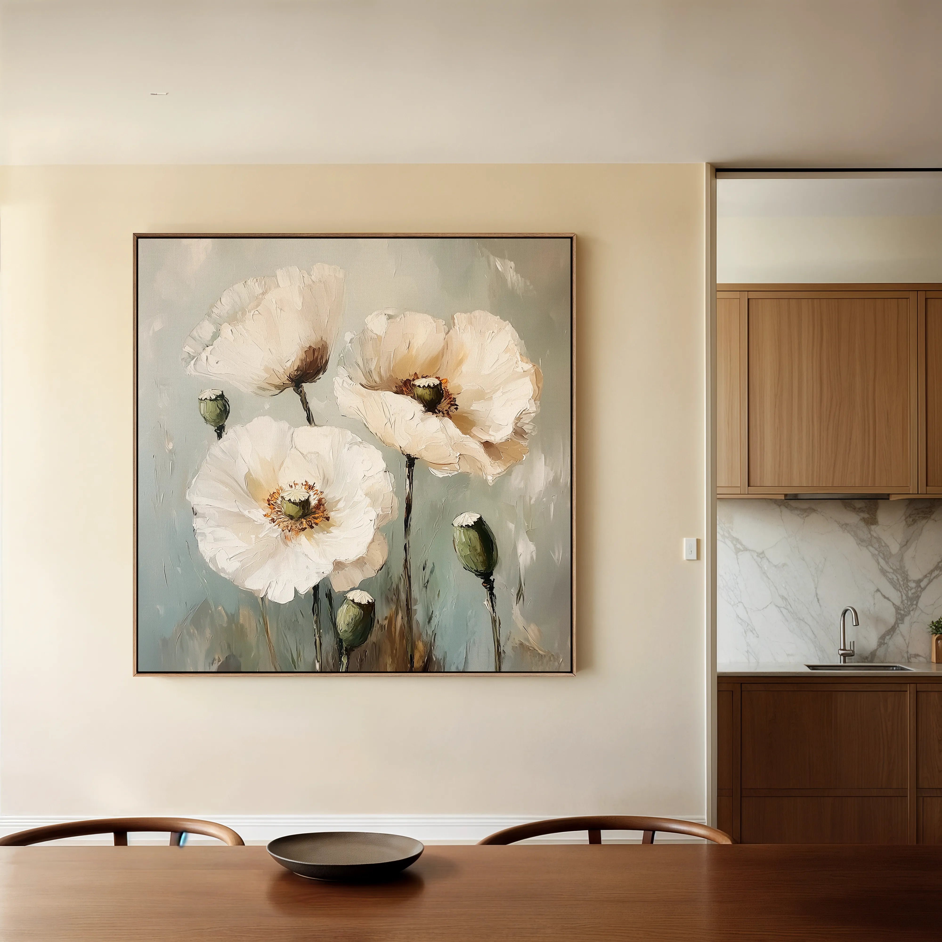Floral 1275 Canvas Art 60 x 60 cm / Black