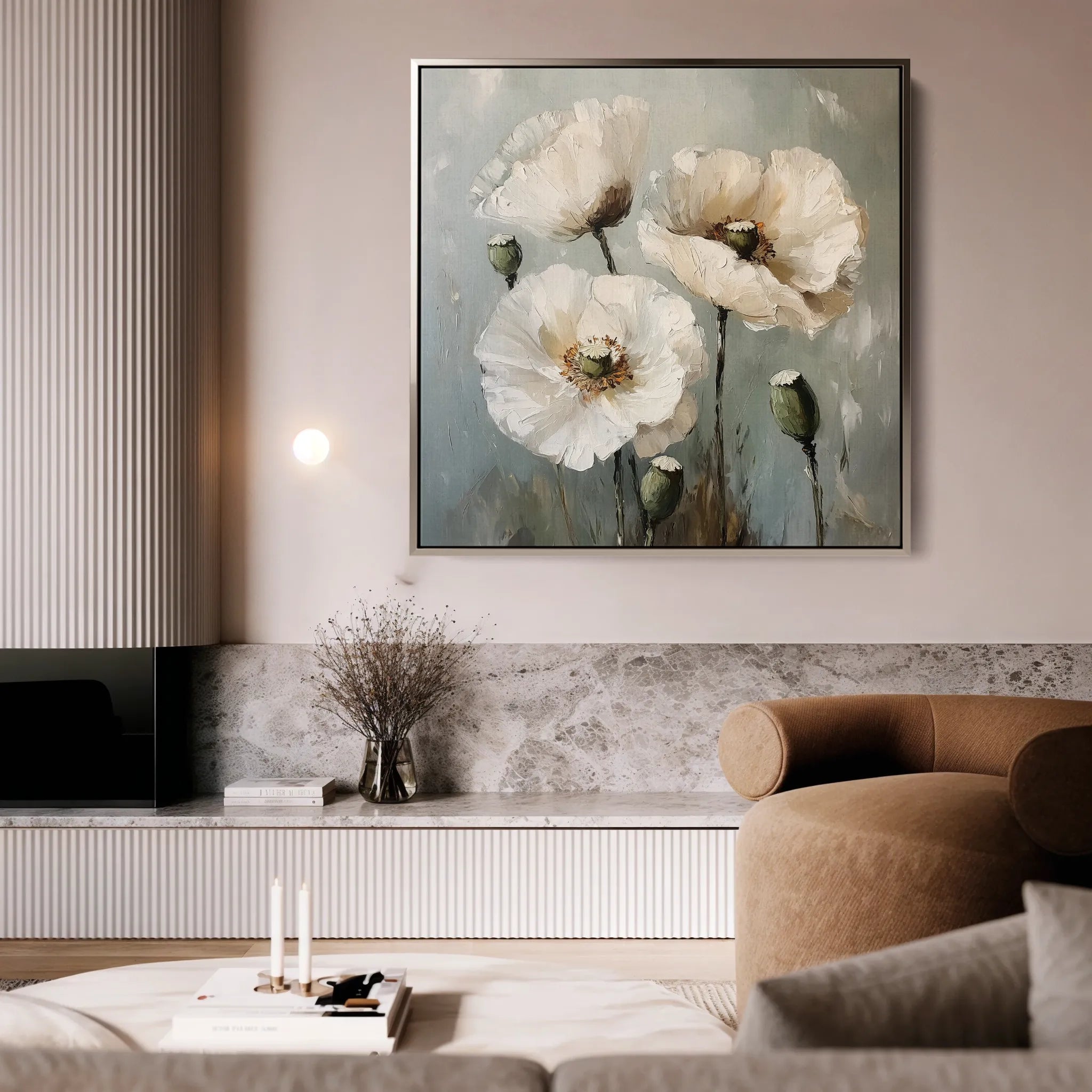 Floral 1275 Canvas Art 60 x 60 cm / Black