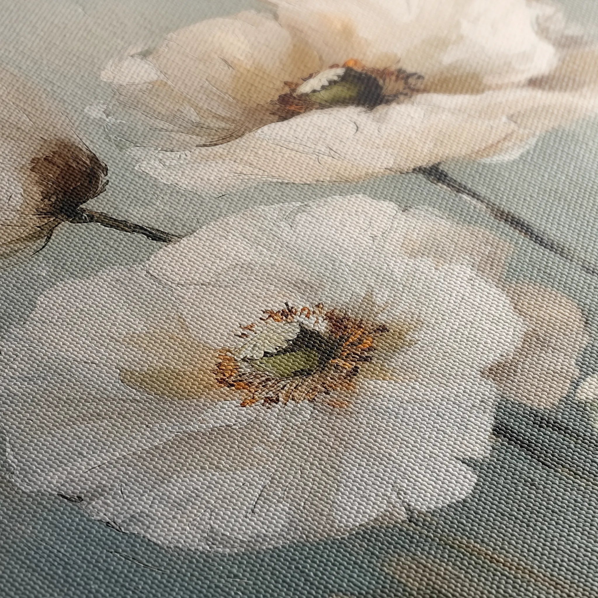 Floral 1275 Canvas Art 60 x 60 cm / Black
